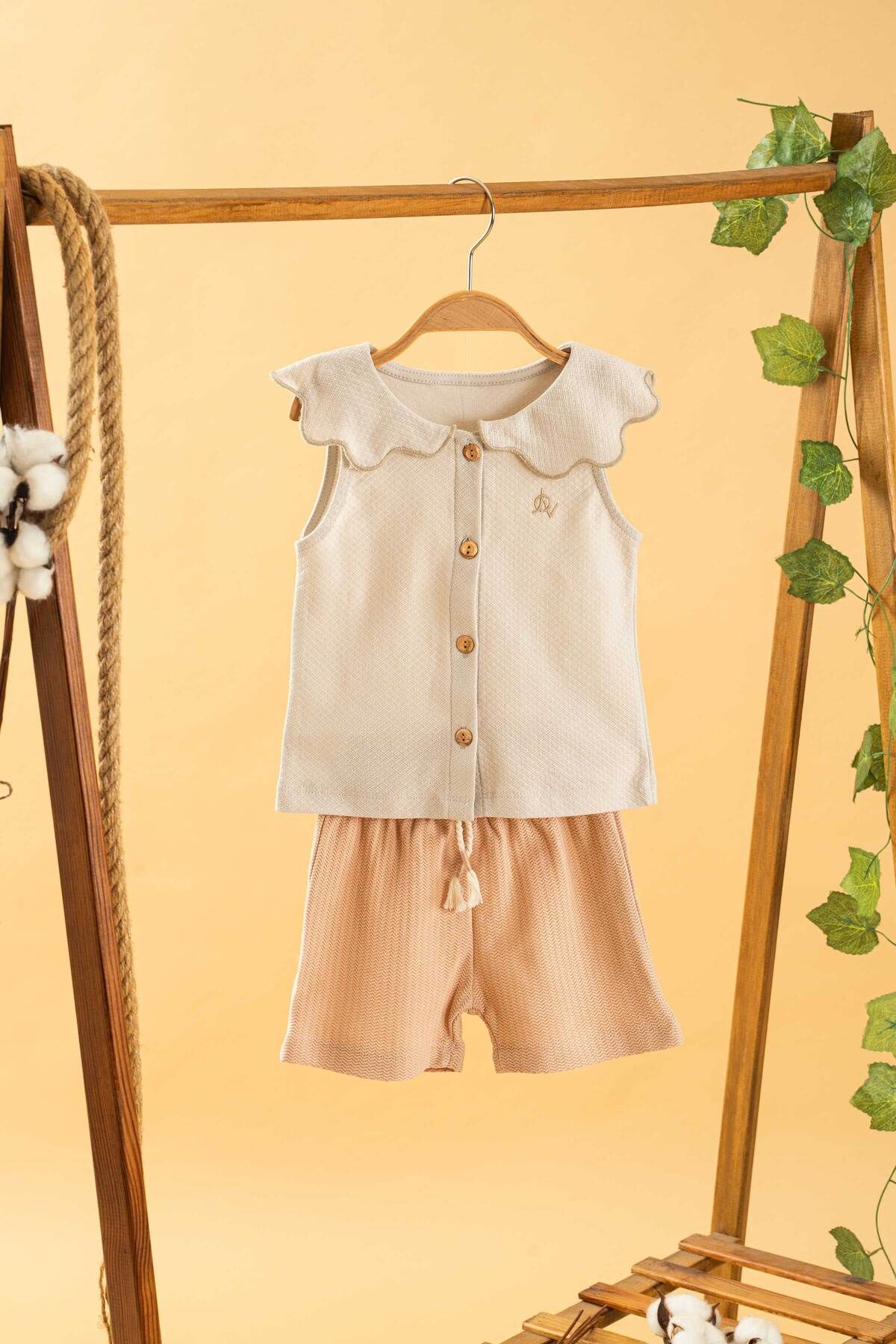 bombe Bebek Çocuk Pamuklu Şortlu 2'li Takım Ilk Ben Trend Moda Alt Üst Takım