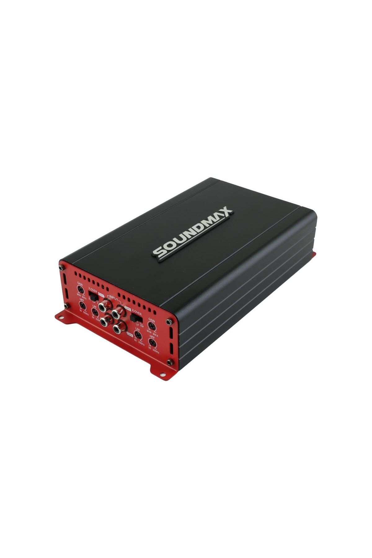 Soundmax SX-LM4125.4D 4 KANAL CLASS D AMFİ 4 OHM 4X125 WATT RMS POWER SİYAH RENK