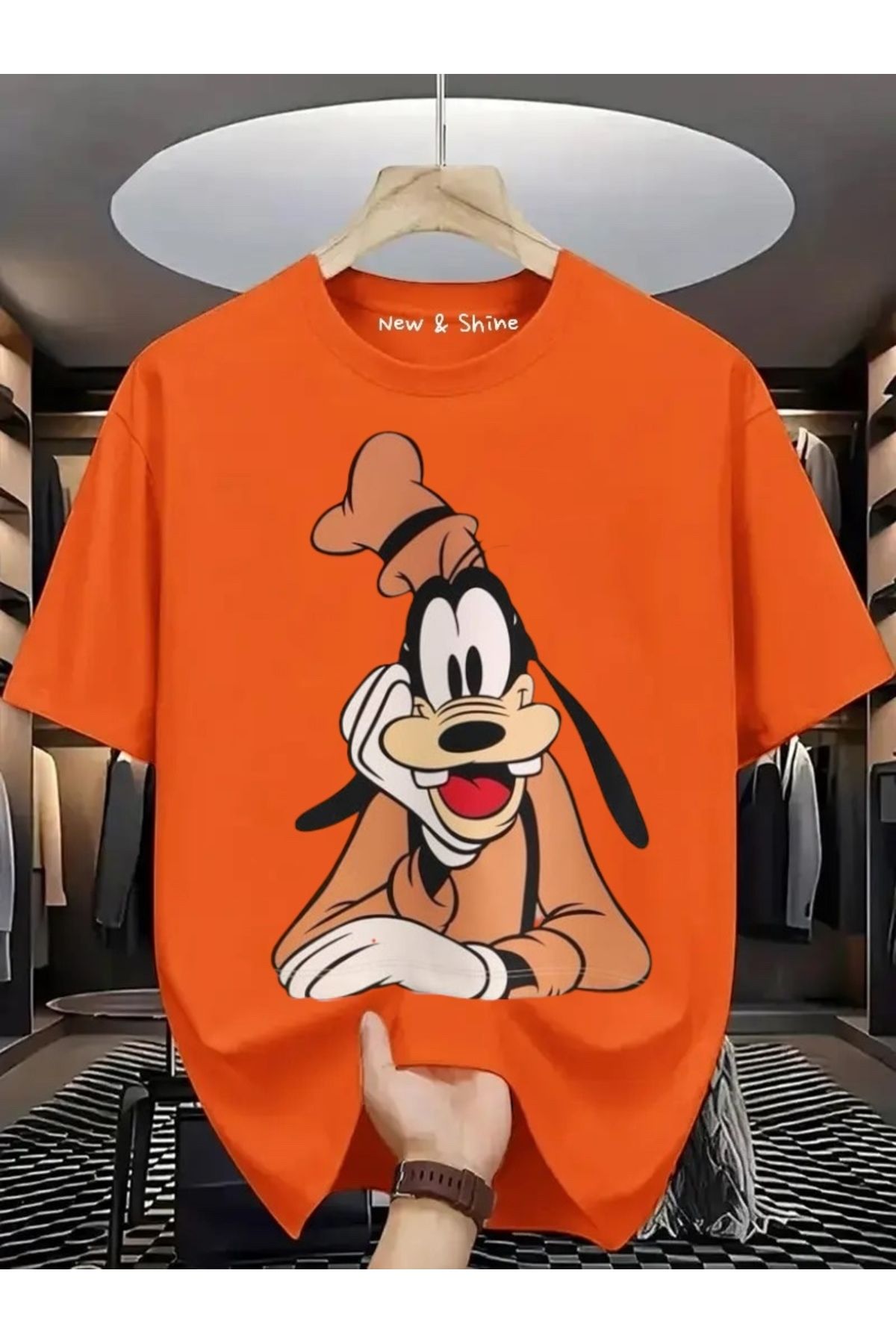 New Shine Goofy Baskılı Büyük Beden Oversize T-Shirt