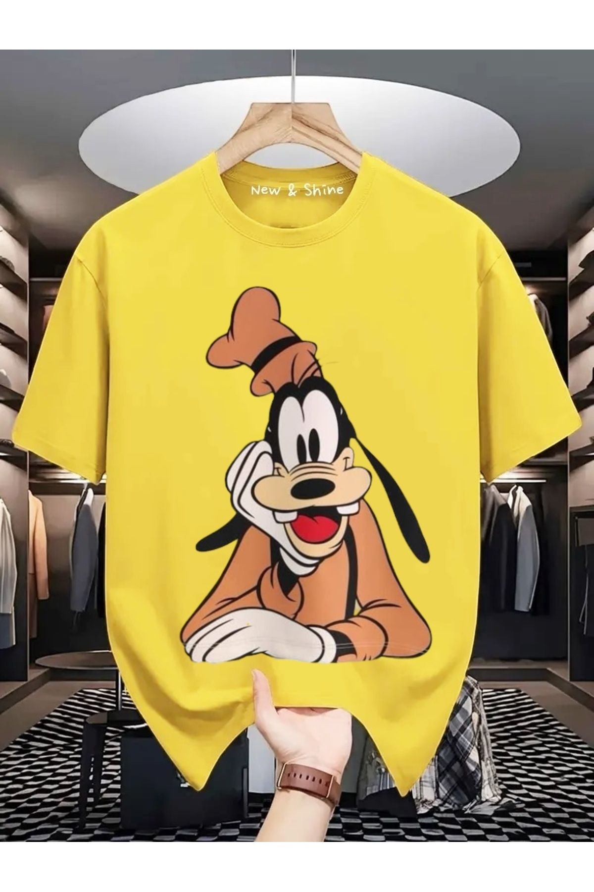 New Shine Goofy Baskılı Oversize T-Shirt