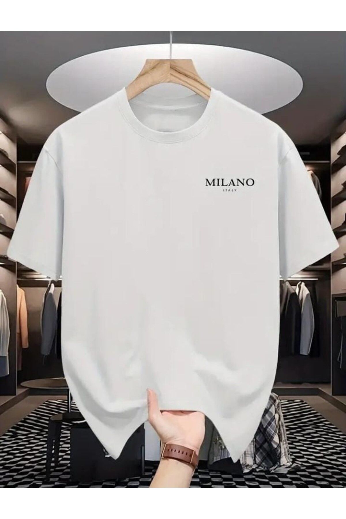 TekTarzz Unisex MİLANO Baskılı Tasarım Tshirt