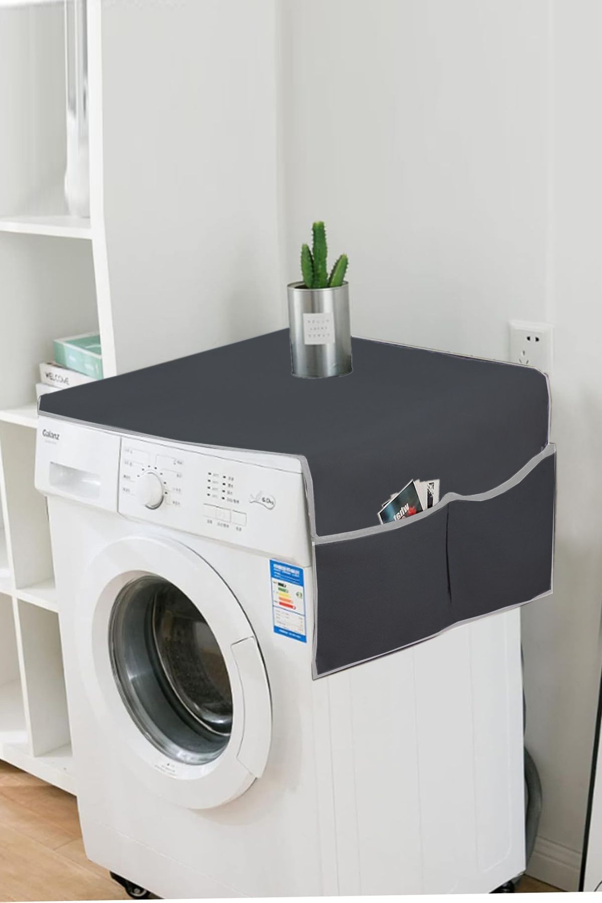 Bundera Çamaşır Makinesi Örtüsü 4 Cepli Banyo Düzenleyici Organizer Buzdolabı Örtüsü Depolama Hurç