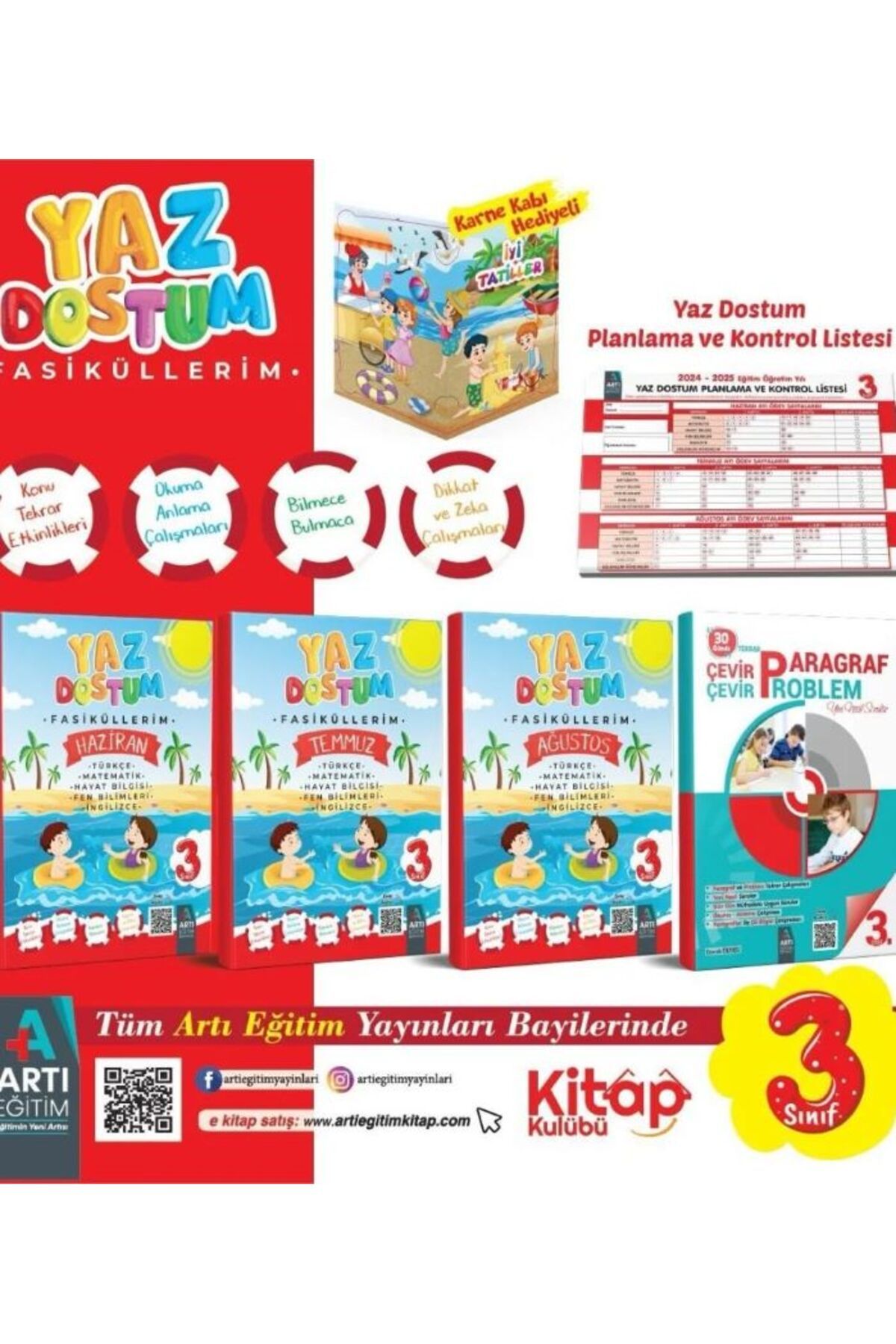 Artı Eğitim Yayınları 3. SINIF YAZ DOSTUM TATİL FASİKÜLLERİM