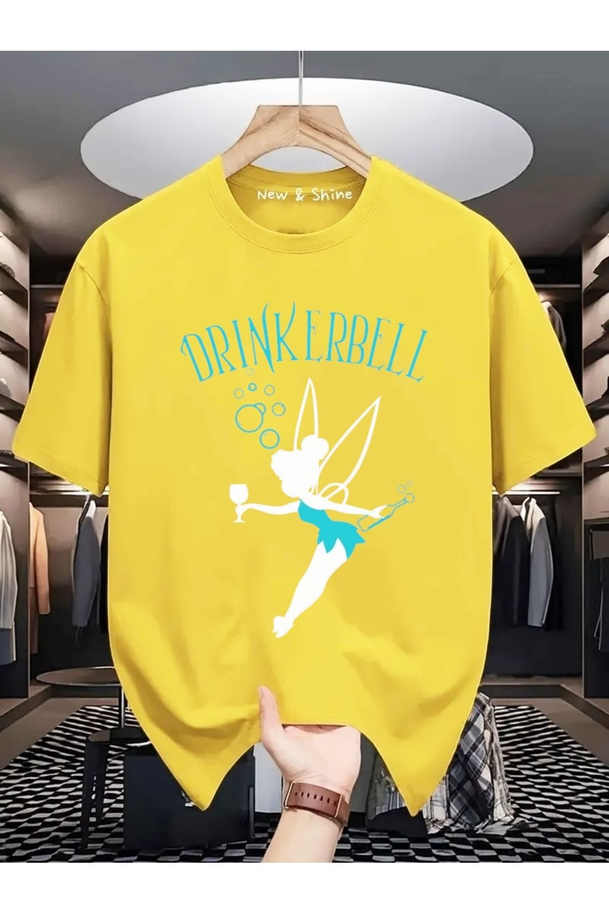 New Shine DrinkerBell Baskılı Oversize T-Shirt