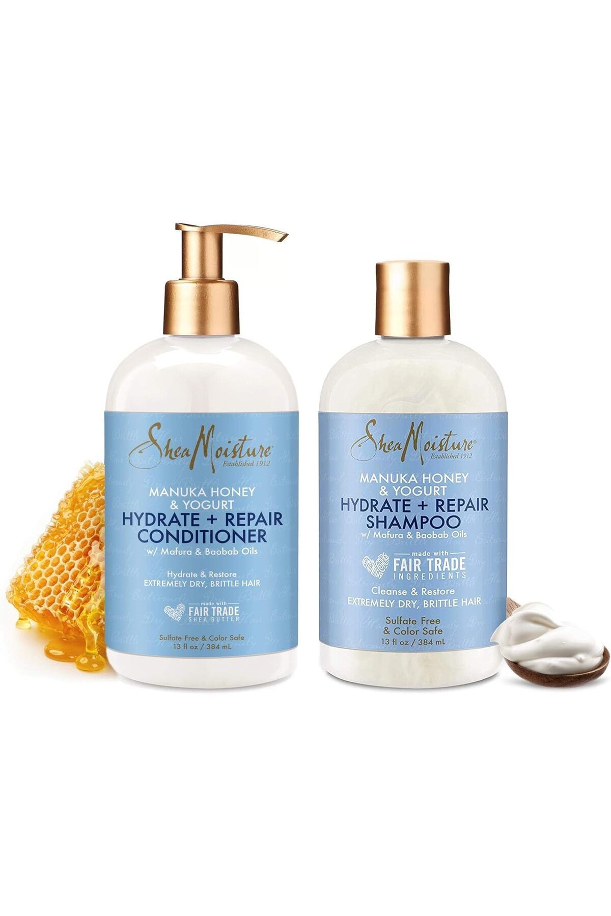 Shea Moisture-Hydrate & Repair Conditioner For Damaged Hair Manuka Honey & Yogurt Shea Butter Shampo 7