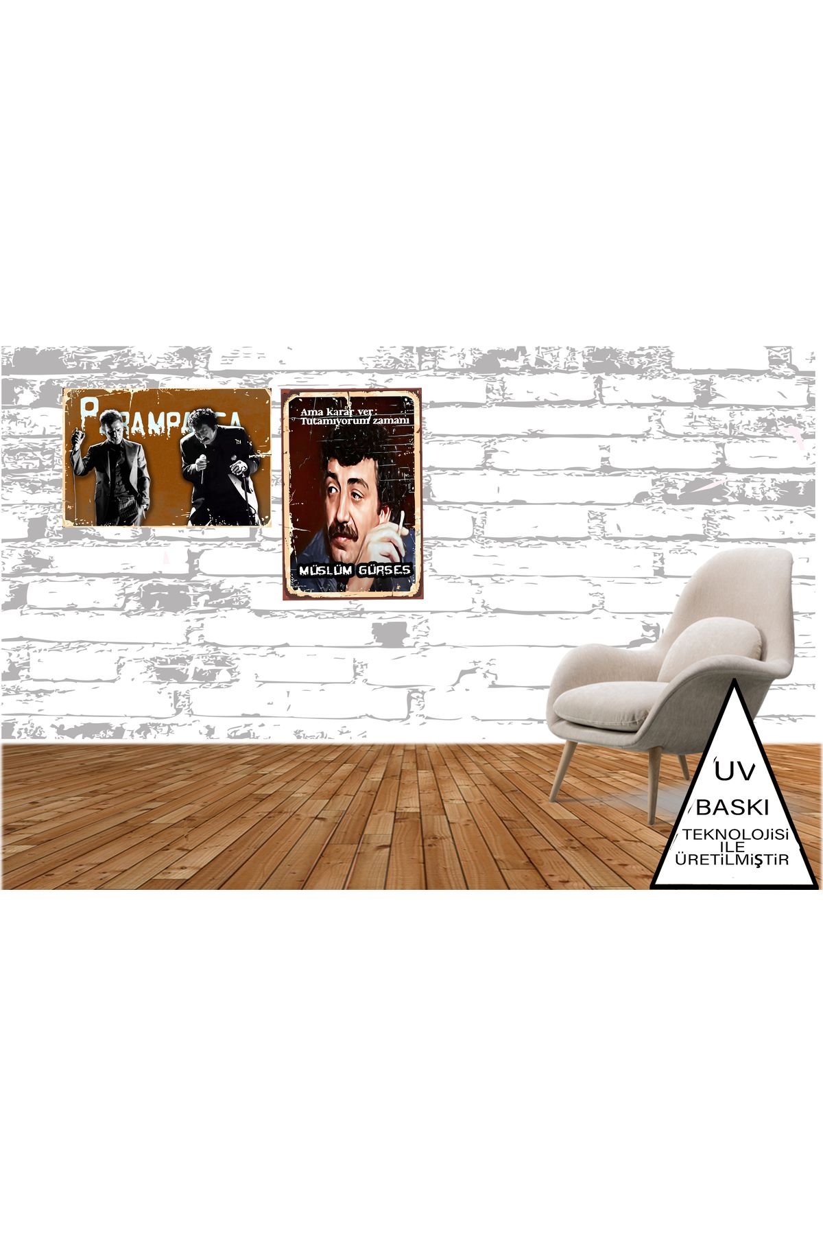 TAKIFİX Müslüm Gürses Teoman Temalı 2 Adet 20 x 30 CM MDF Tablo SET