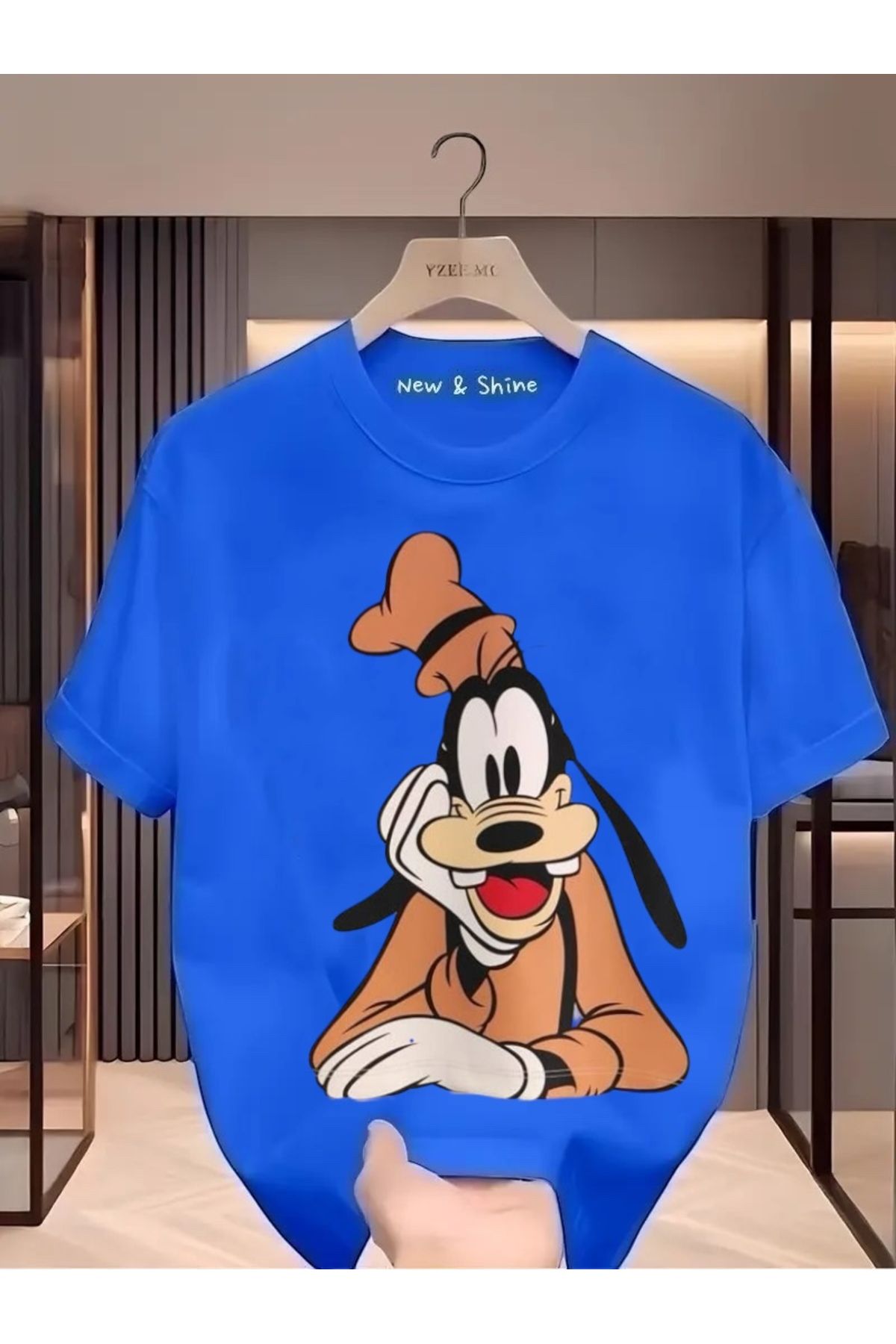 New Shine Goofy Baskılı Büyük Beden Oversize T-Shirt
