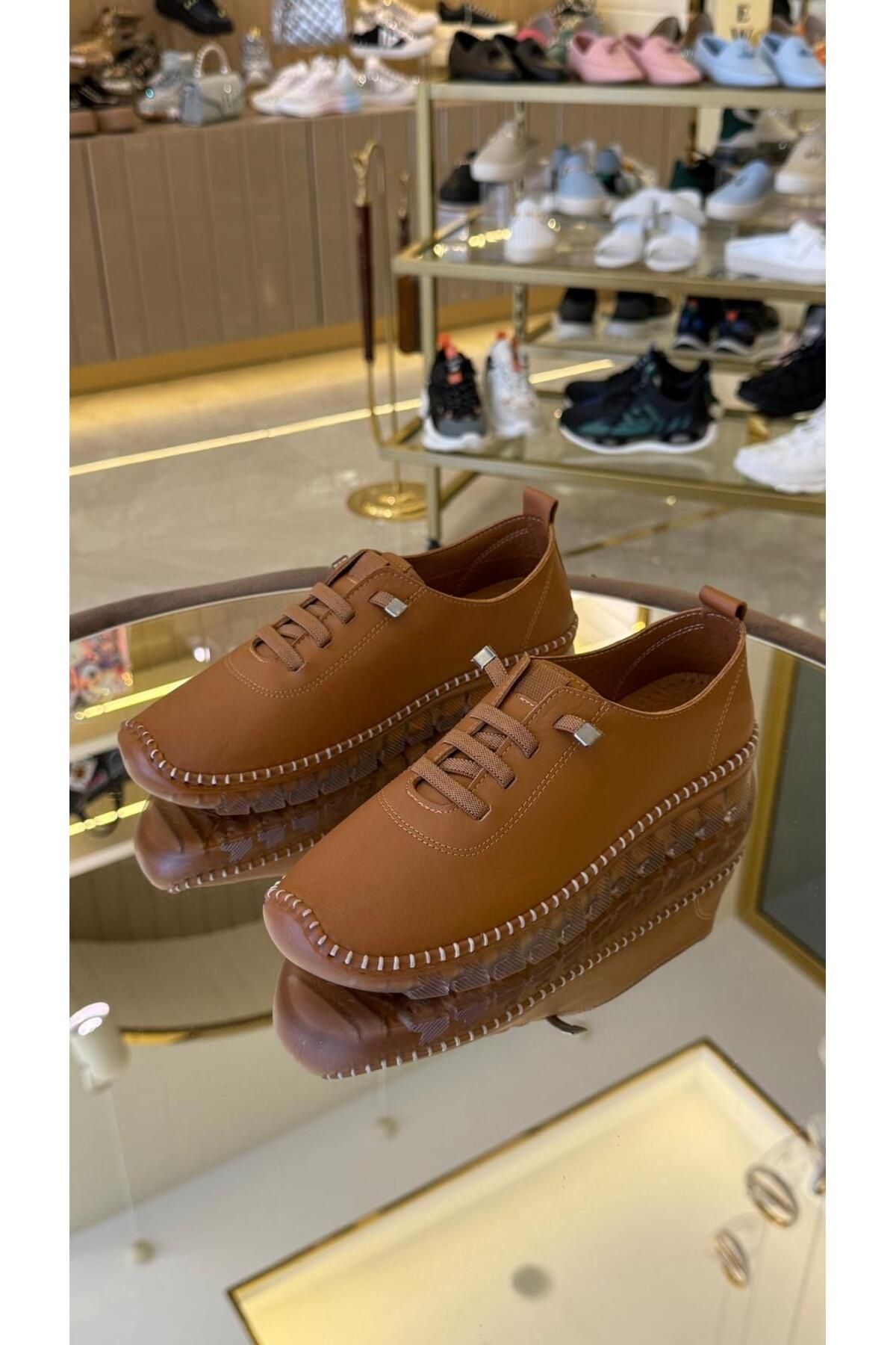 DUYGUSHOESBAG Hakiki Deri Ortopedik Taban Kadın Ayakkabı
