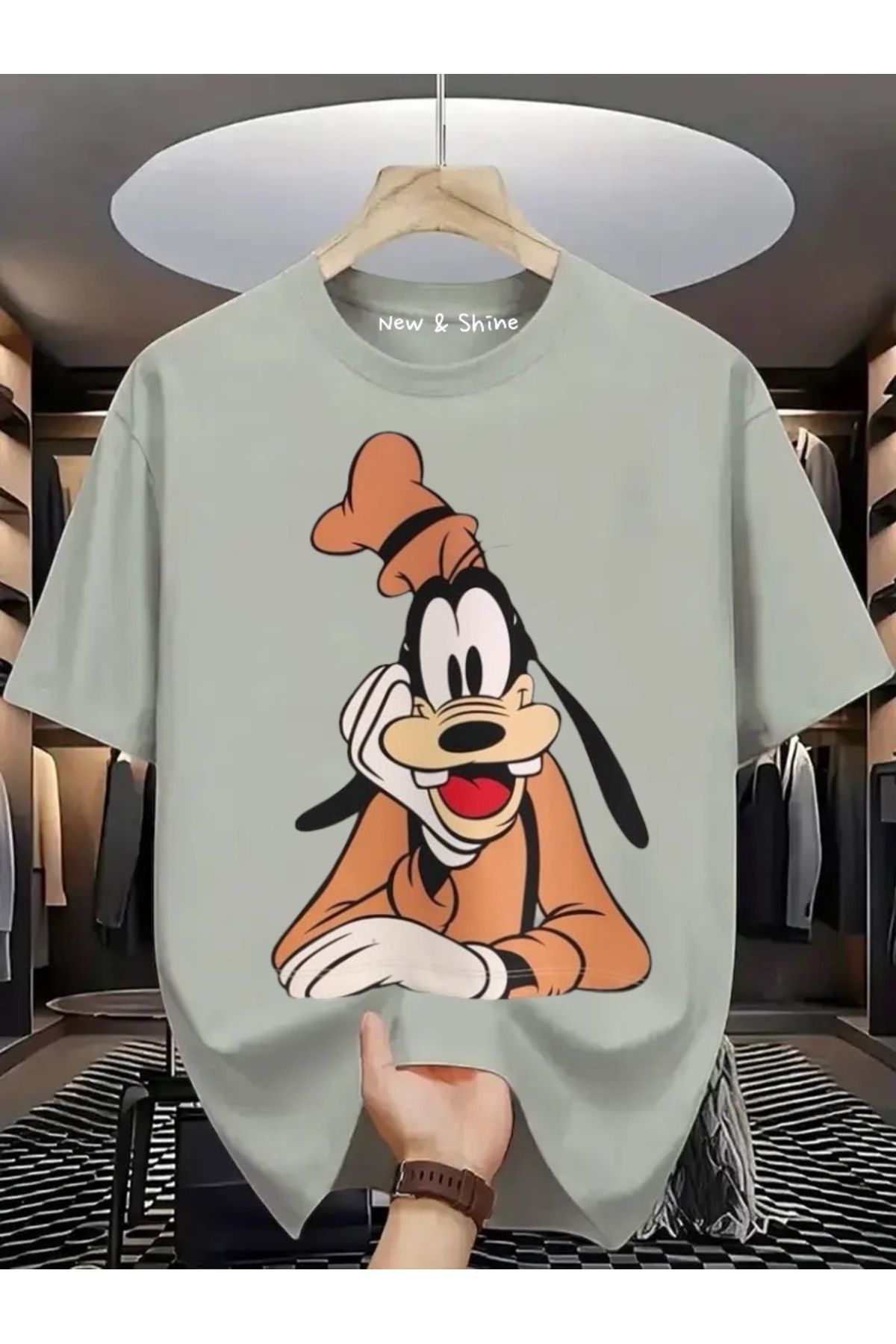 New Shine Goofy Baskılı Oversize T-Shirt
