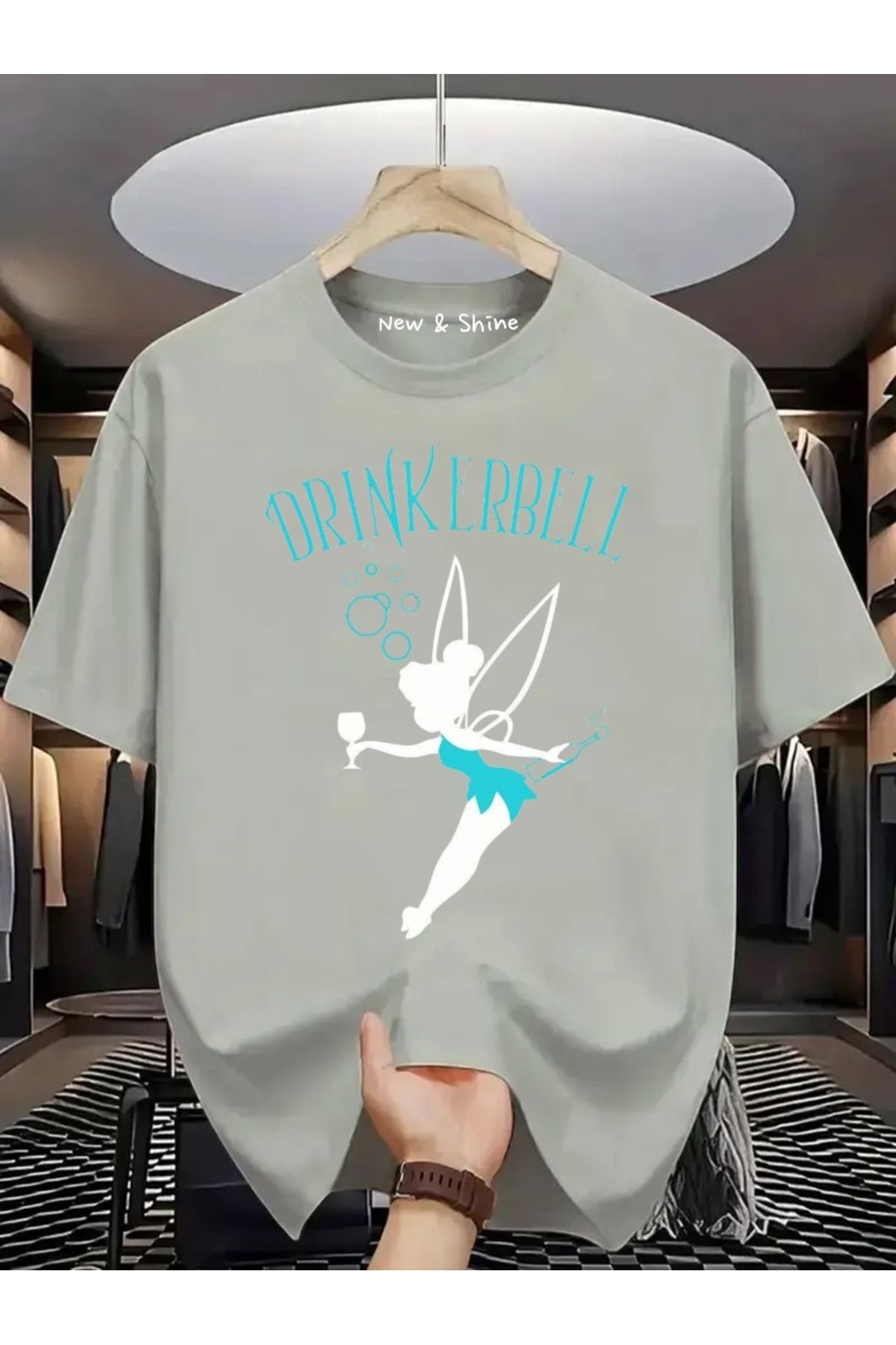 New Shine DrinkerBell Baskılı Oversize T-Shirt