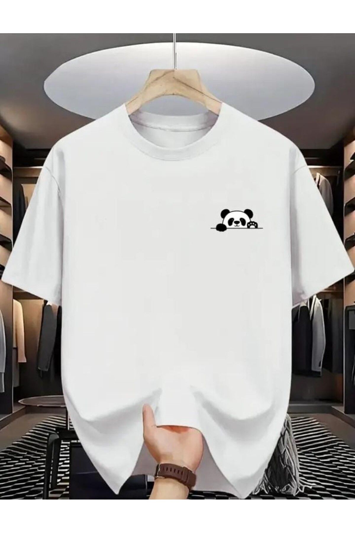 TekTarzz Sevimli Panda Baskılı Tasarım Tshirt