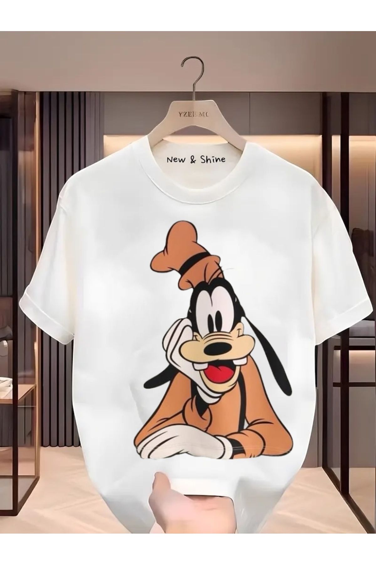 New Shine Goofy Baskılı Büyük Beden Oversize T-Shirt