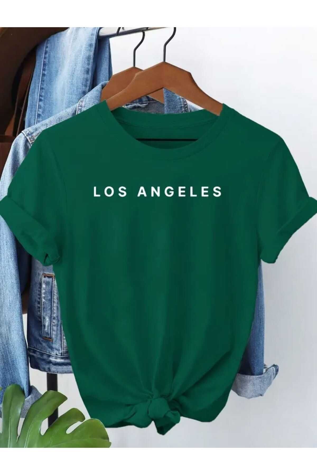 TekTarzz Unisex Los Angeles Baskılı Pamuklu Tshirt
