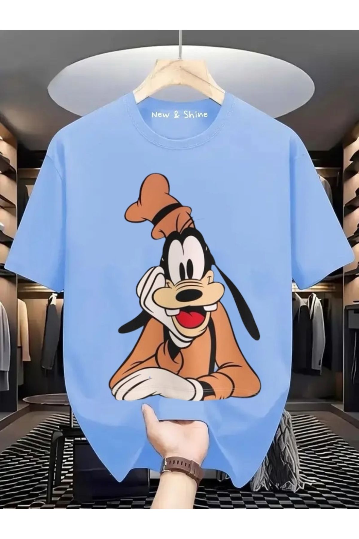 New Shine Goofy Baskılı Büyük Beden Oversize T-Shirt