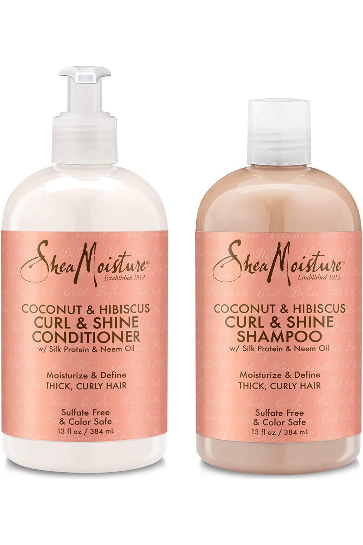 Shea Moisture-SHEA MOISTURE Shampoo and Conditioner Set, Coconut & Hibiscus Curl & Shine, Curly Hair Products with 1
