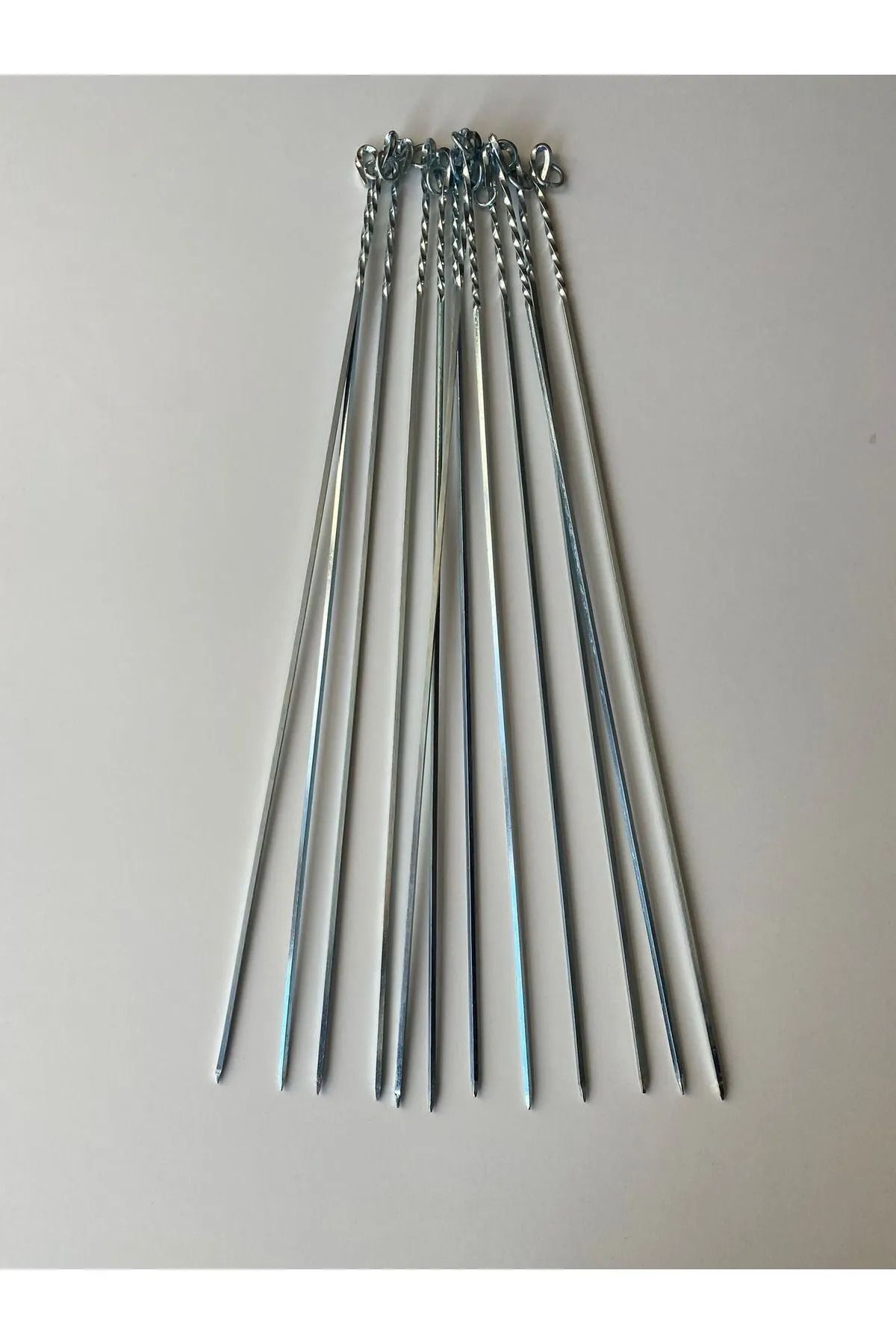 Metler 3 adet Kare Ciğer Şişi 50 cm , Et Mangal Şiş (uzunluk 50 cm , Kalınlık 3 mm)