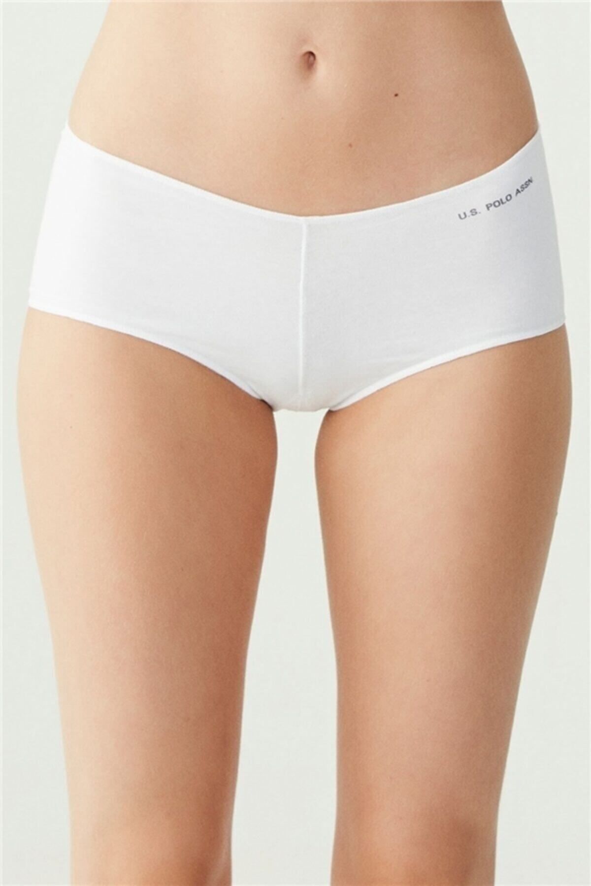 U.S. Polo Assn. Pamuklu Modal Siyah Beyaz Ten 5'li Kadın Boxer