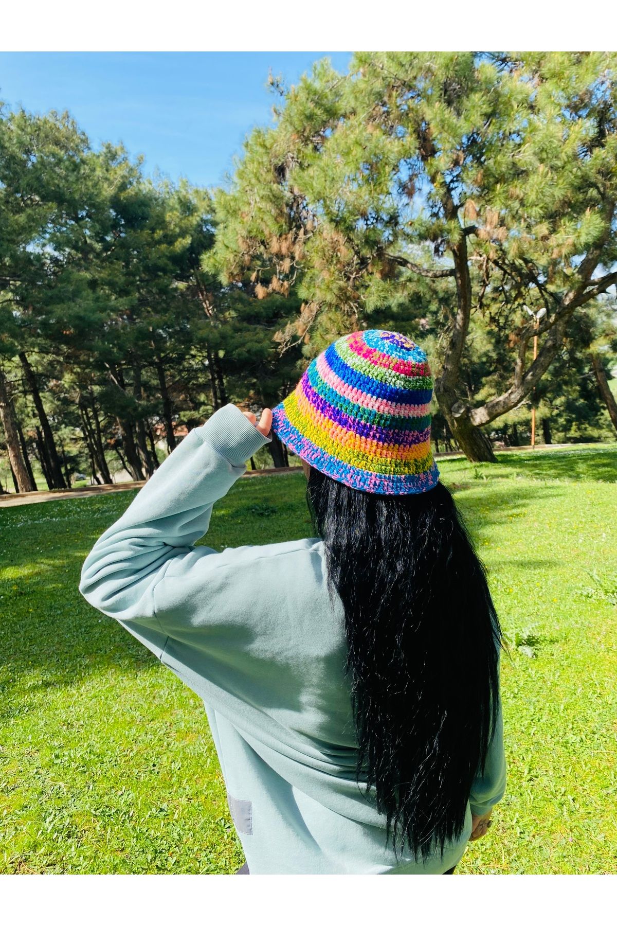 Celoire El Örgüsü Renkli Bucket Şapka