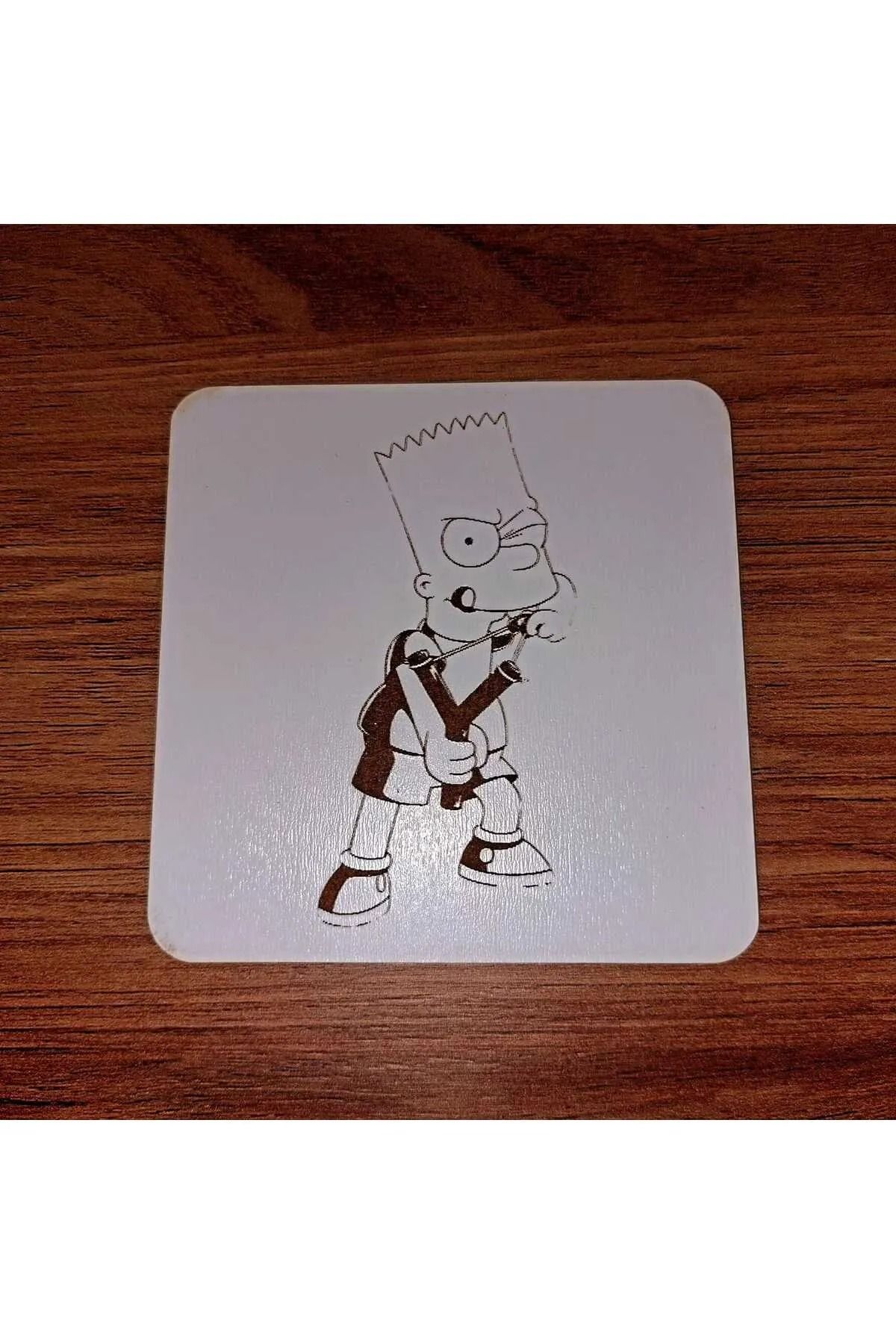 LavanTasarım Bart Simpson Sapan Ahşap Bardak Altlığı