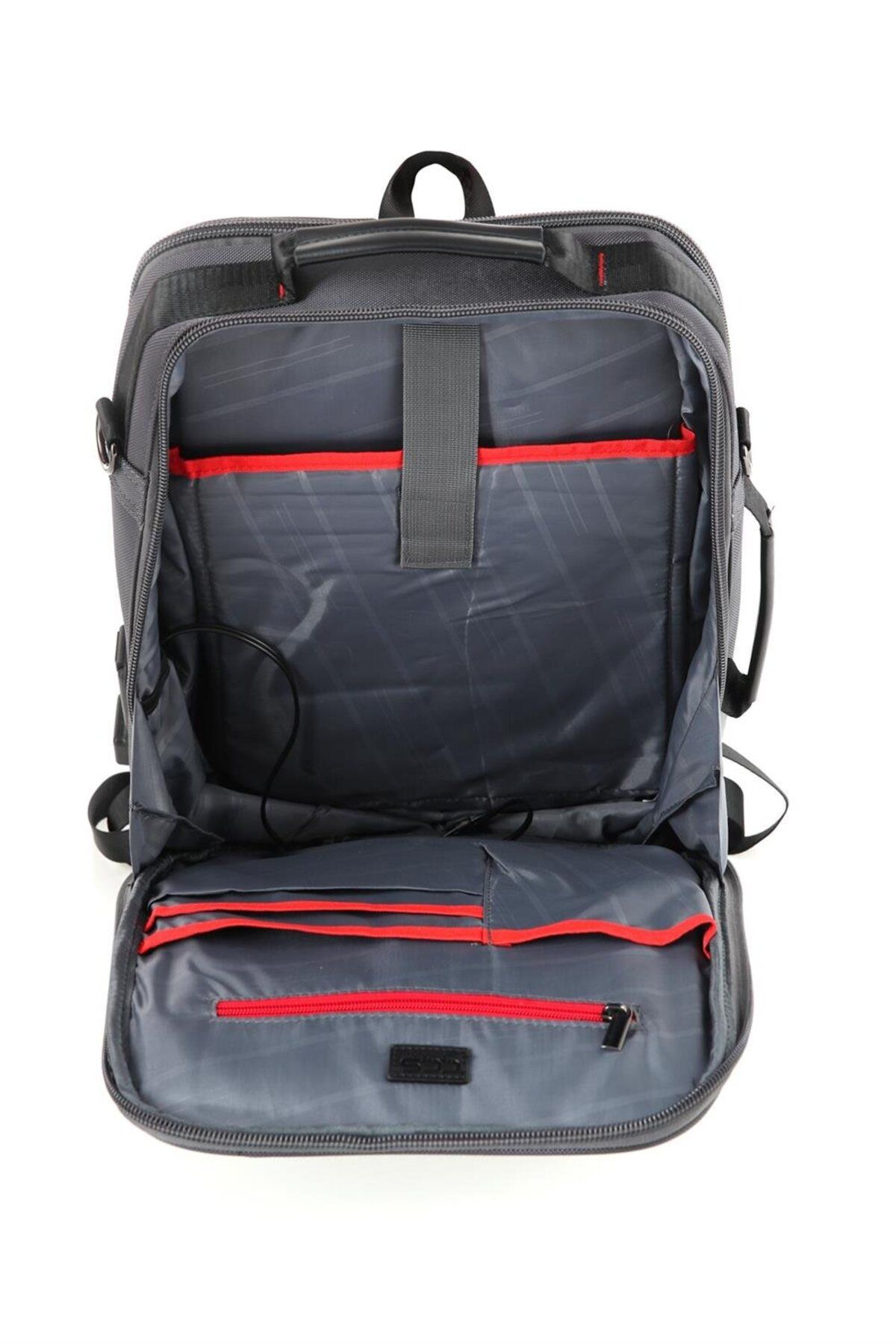 ÇÇS-Backpack with USB and Headphone Input, Laptop Compartment, Lock 8