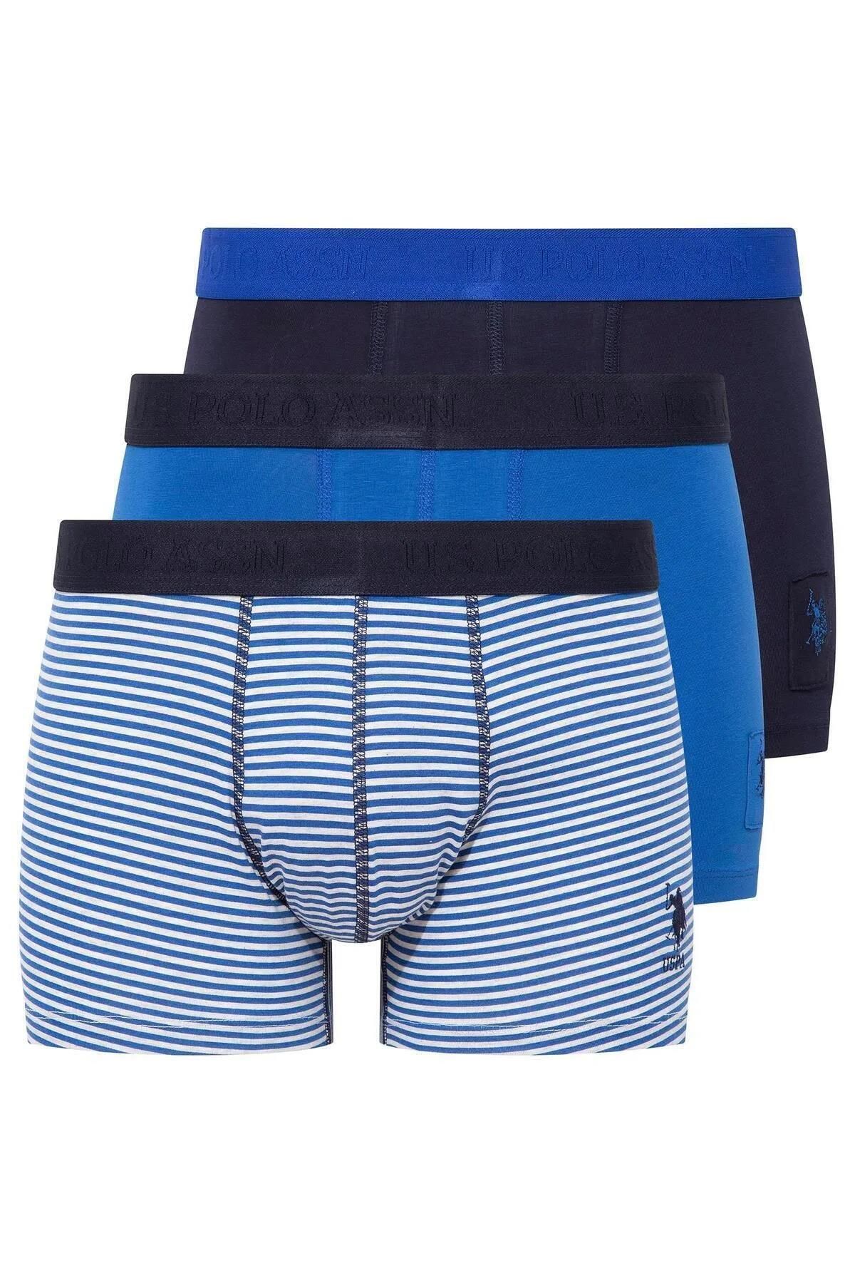 U.S. Polo Assn. 3'lü Erkek Boxer Pamuklu ve Likralı