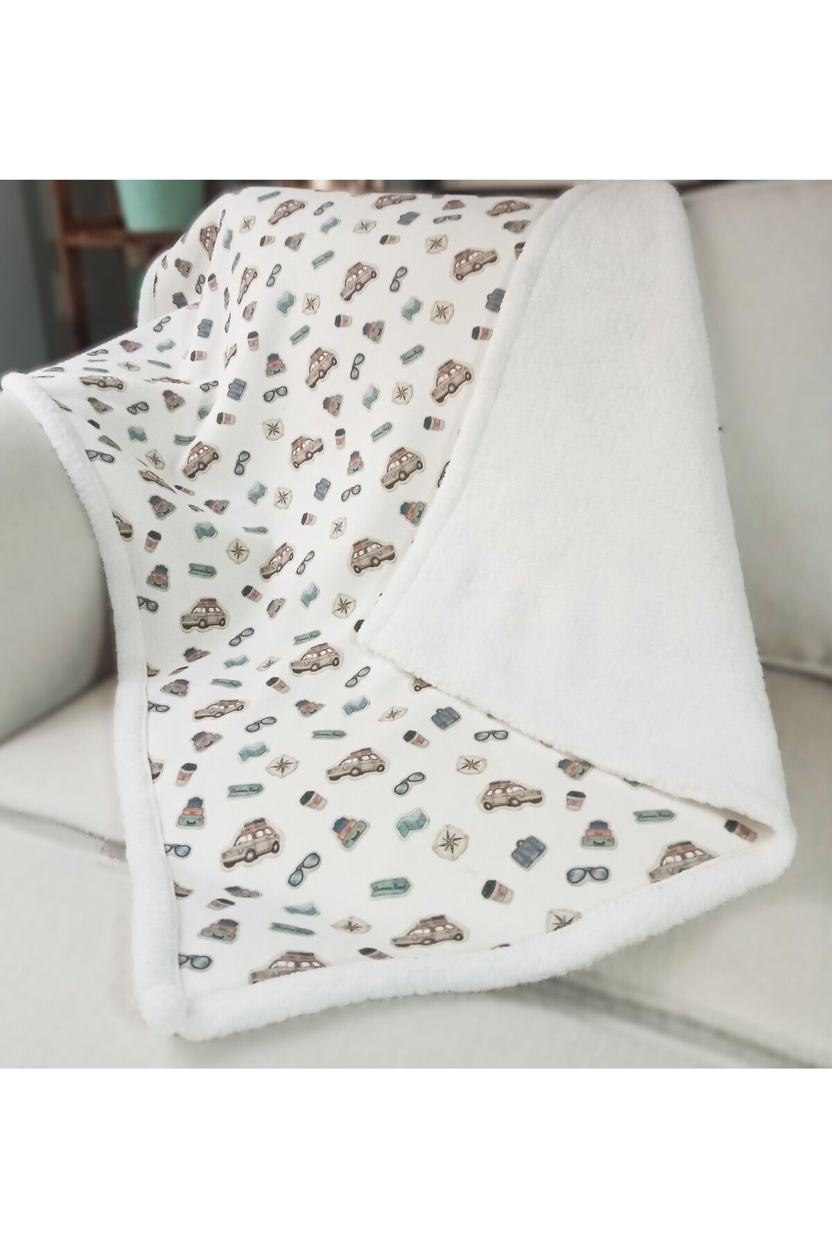 Gatta Puffy Koyun Tüylü Müslin Bebek Battaniyesi 70x100 Cm Peluş Kundak Örtüsü