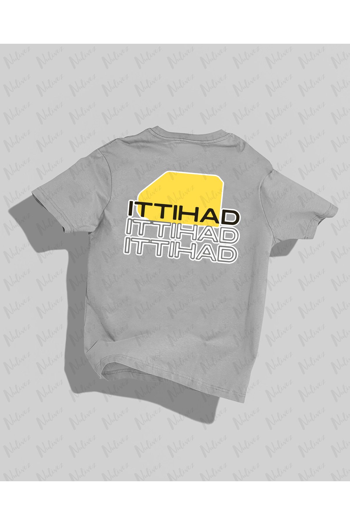 Nulivez ITTIHAD Tasarımı Sırt Baskılı Yüksek Kalite Kompakt Unisex Oversize T-Shirt