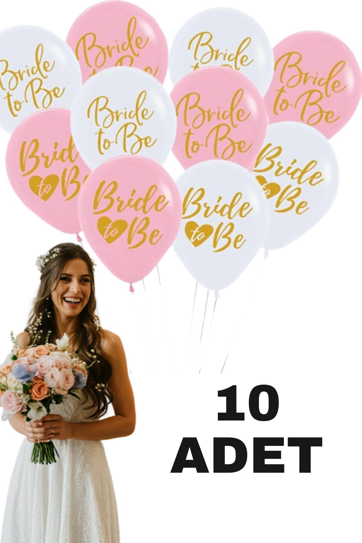 Baloncu Dede Bride To Be Yazılı Balon Karışık Renk Beyaz Pembe Bekarlığa Veda Gelin Parti Kutlama Malzemeleri