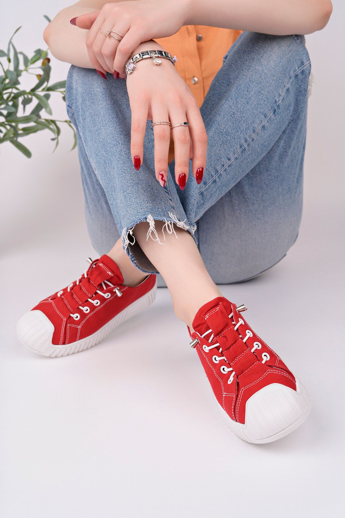 pasyone Kırmızı Kadın Sneaker Günlük Ayakkabı