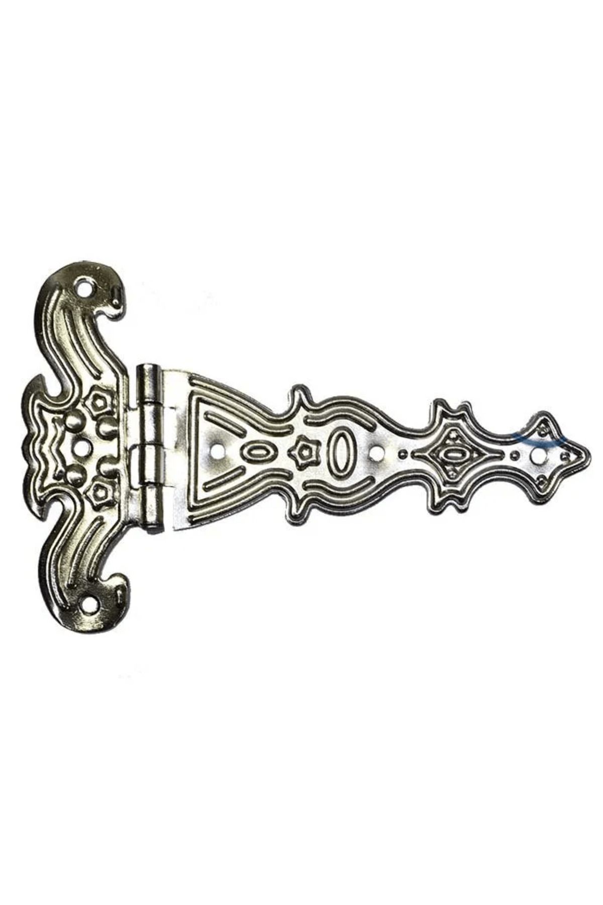 Kuzgun Ticaret Dekoratif, Sac Tek Kuyruklu Menteşe - 69x102 Mm, Büyük, Nikel, 100 Adet - Lisinya