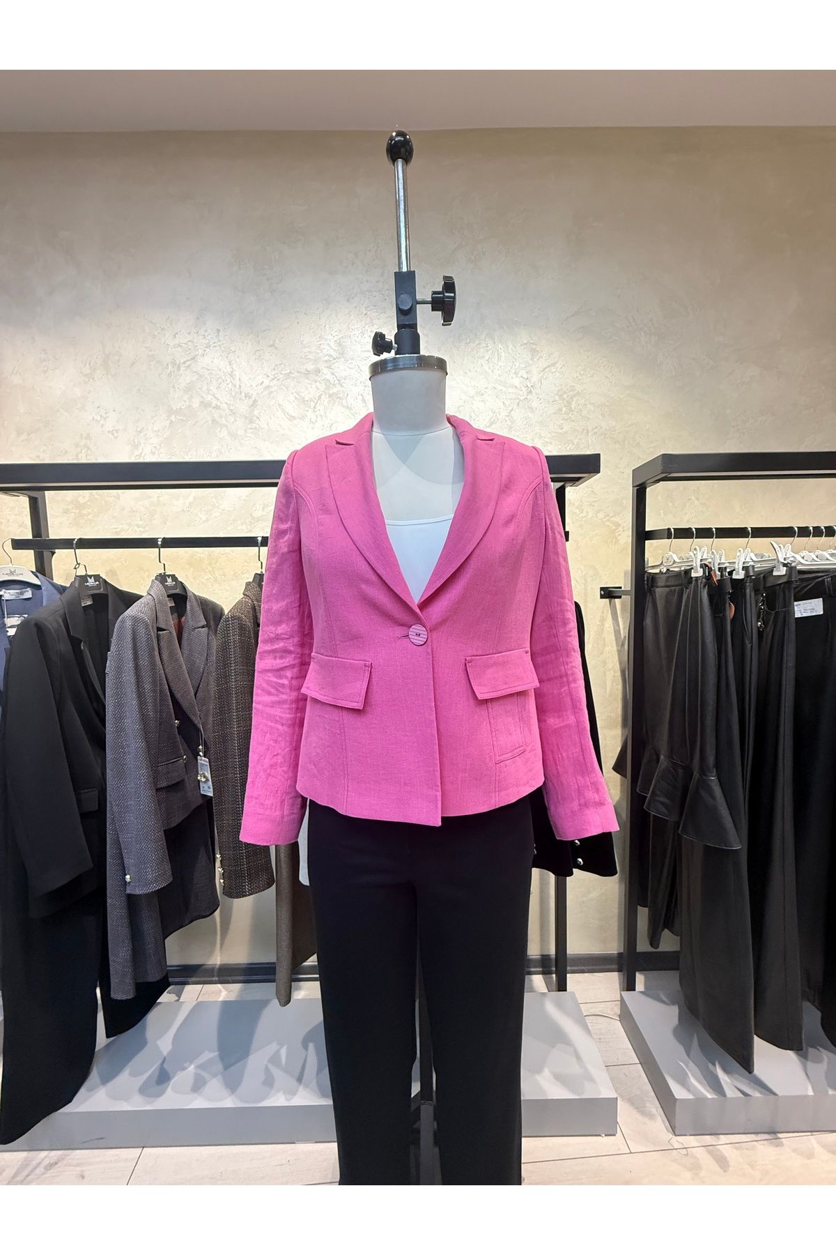 Merkür Keten Blazer Kadın Ceket