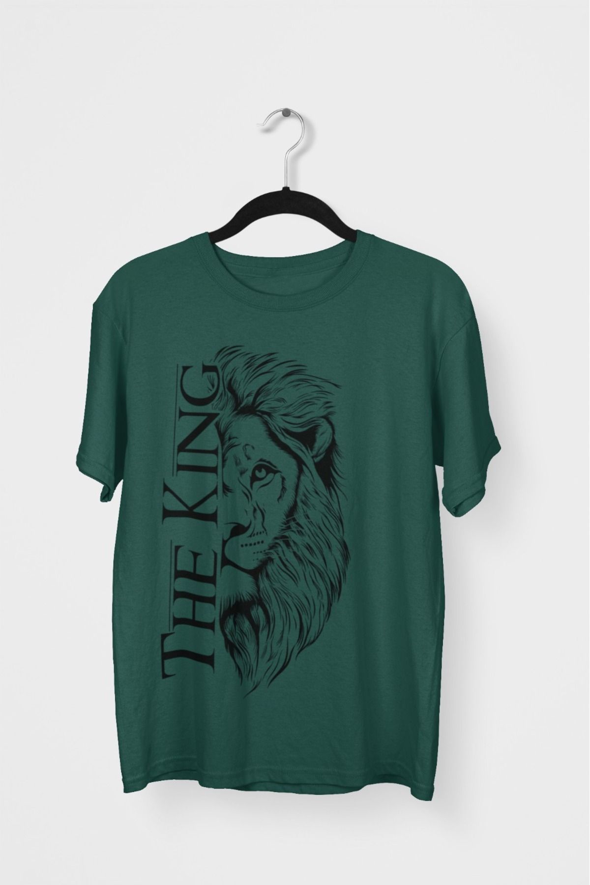 Butik ERKEK/KADIN -THE KING- TRANSFER BASKILI YUVARLAK YAKA KISA KOL TİŞÖRT