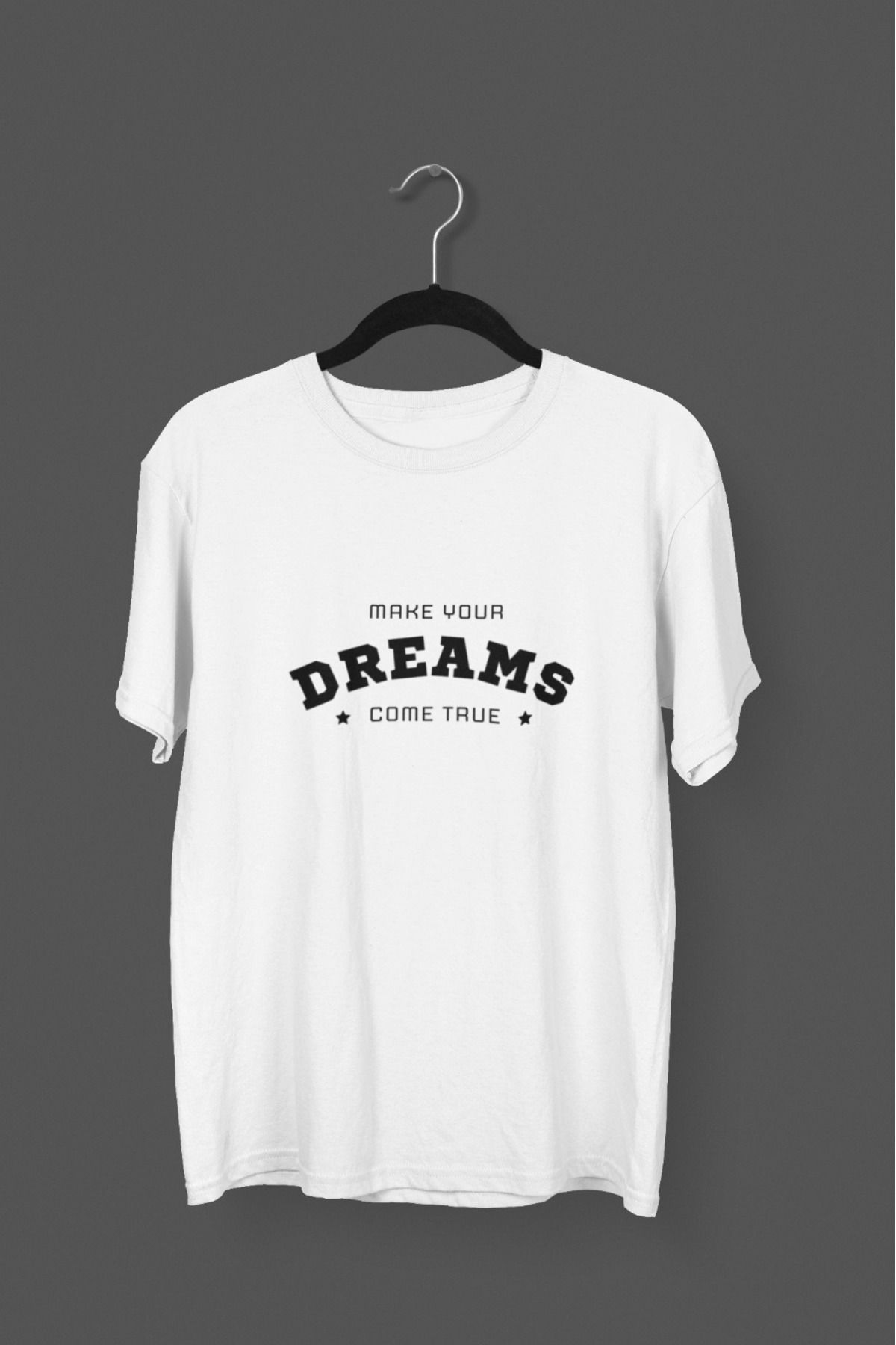 Butik ERKEK/KADIN -DREAMS- TRANSFER BASKILI YUVARLAK YAKA KISA KOL TİŞÖRT