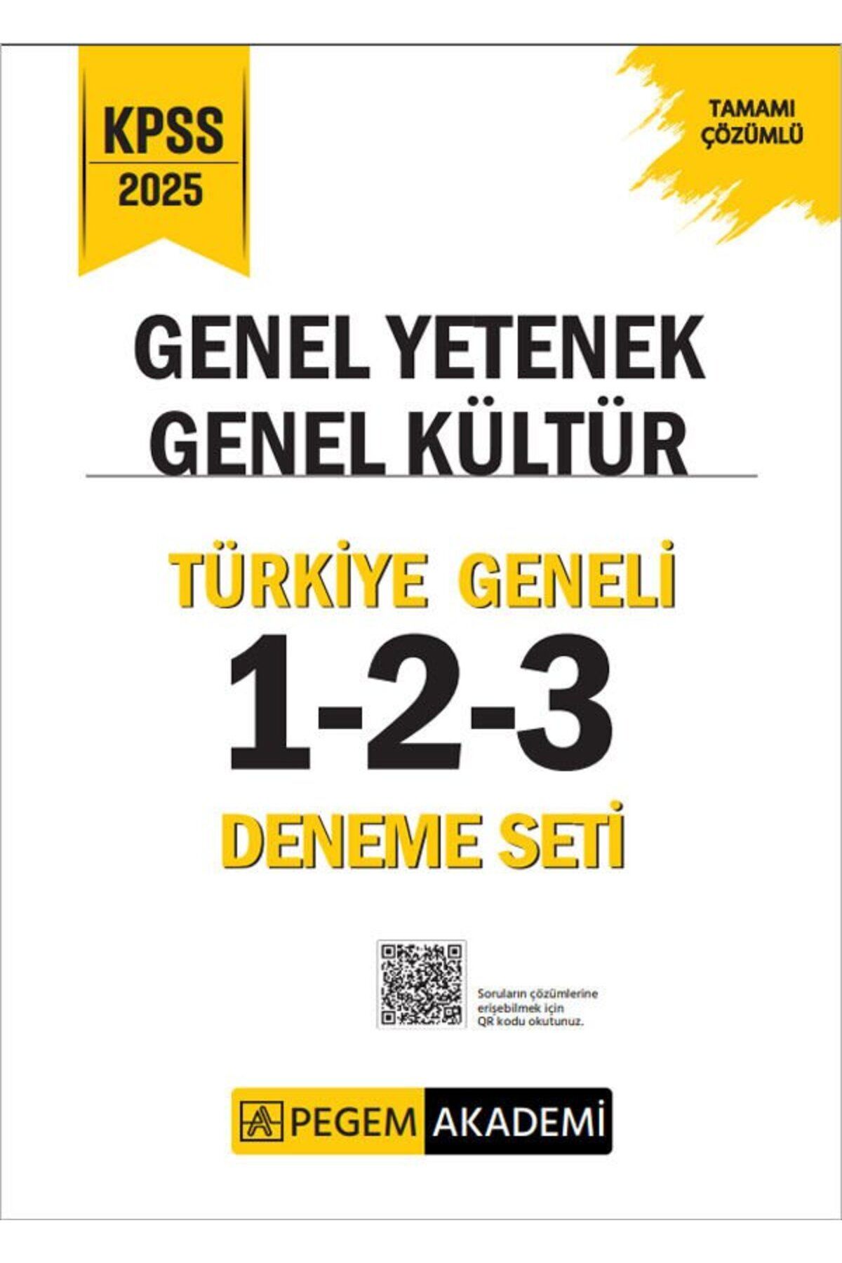 Pegem Akademi Yayıncılık Pegem 2025 KPSS Genel Yetenek Genel Kültür Türkiye Geneli 3 Deneme Çözümlü (1-2-3) Pegem Akademi Yay
