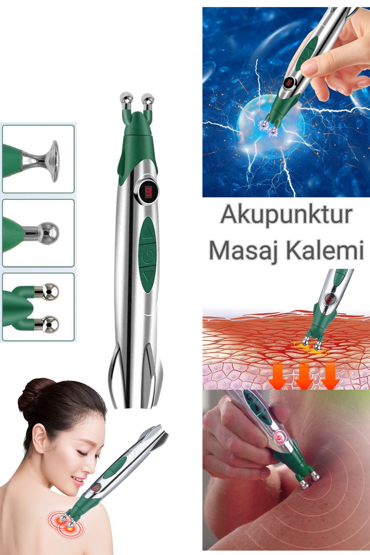 Shopura Akupunktur Kalemi - Elektronik Masaj Kalemi - İğnesiz Akupunktur