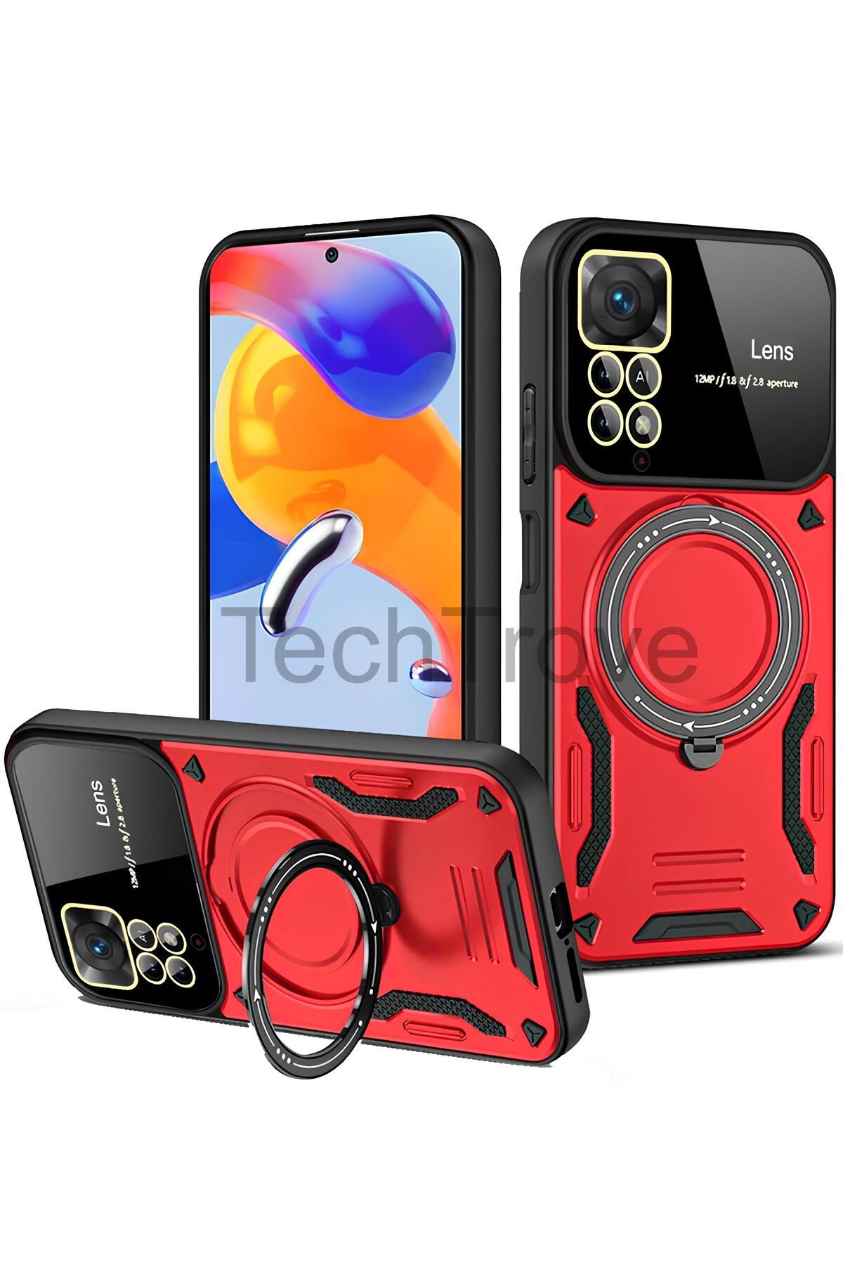 TechTrove Xiaomi Redmi Note 11 Pro Kılıf Kamera Korumalı Stand Özellikli Maksimum Darbe Korumalı Kapak
