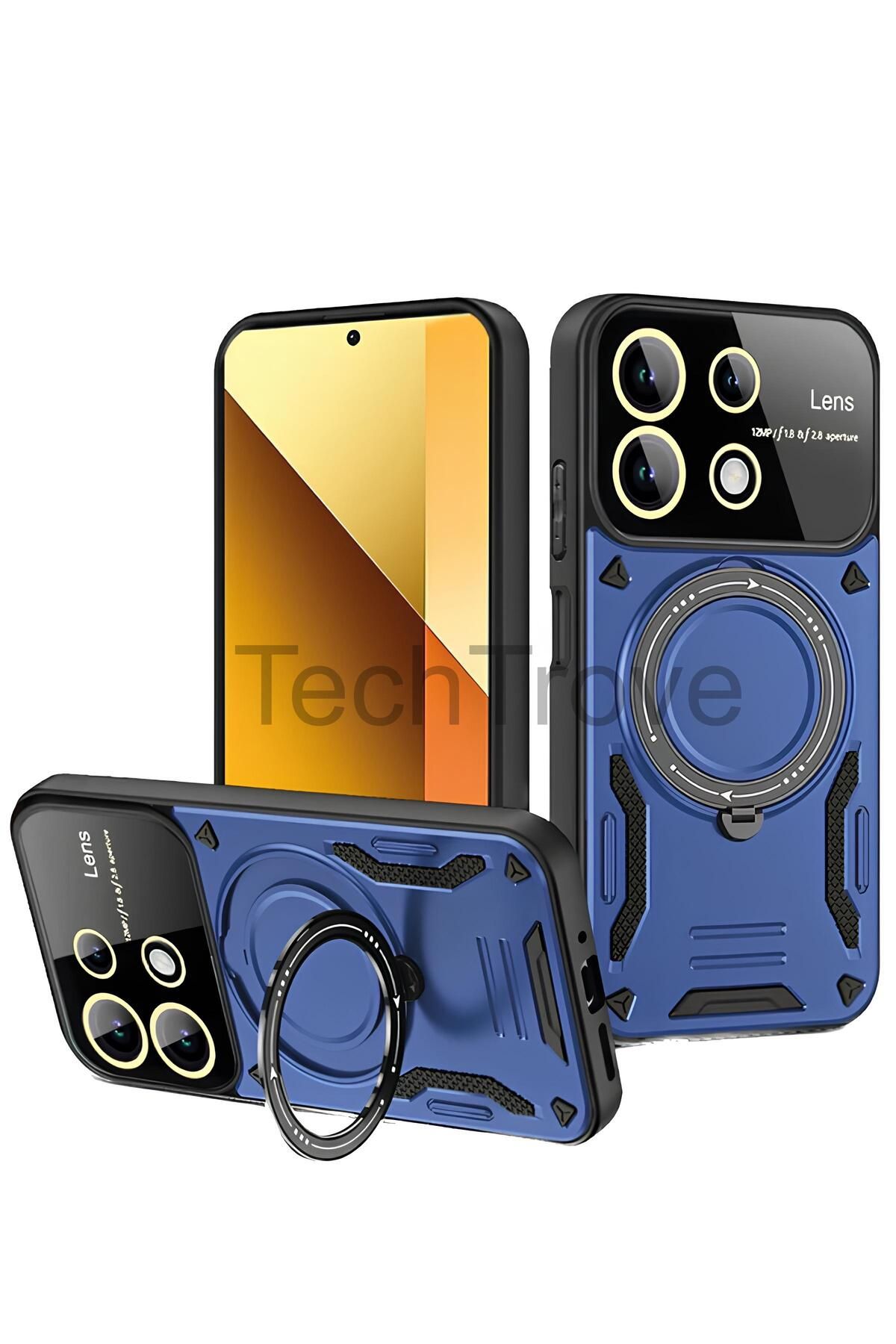TechTrove Xiaomi Redmi Note 13 4G Kılıf Kamera Korumalı Stand Özellikli Maksimum Darbe Korumalı Kapak