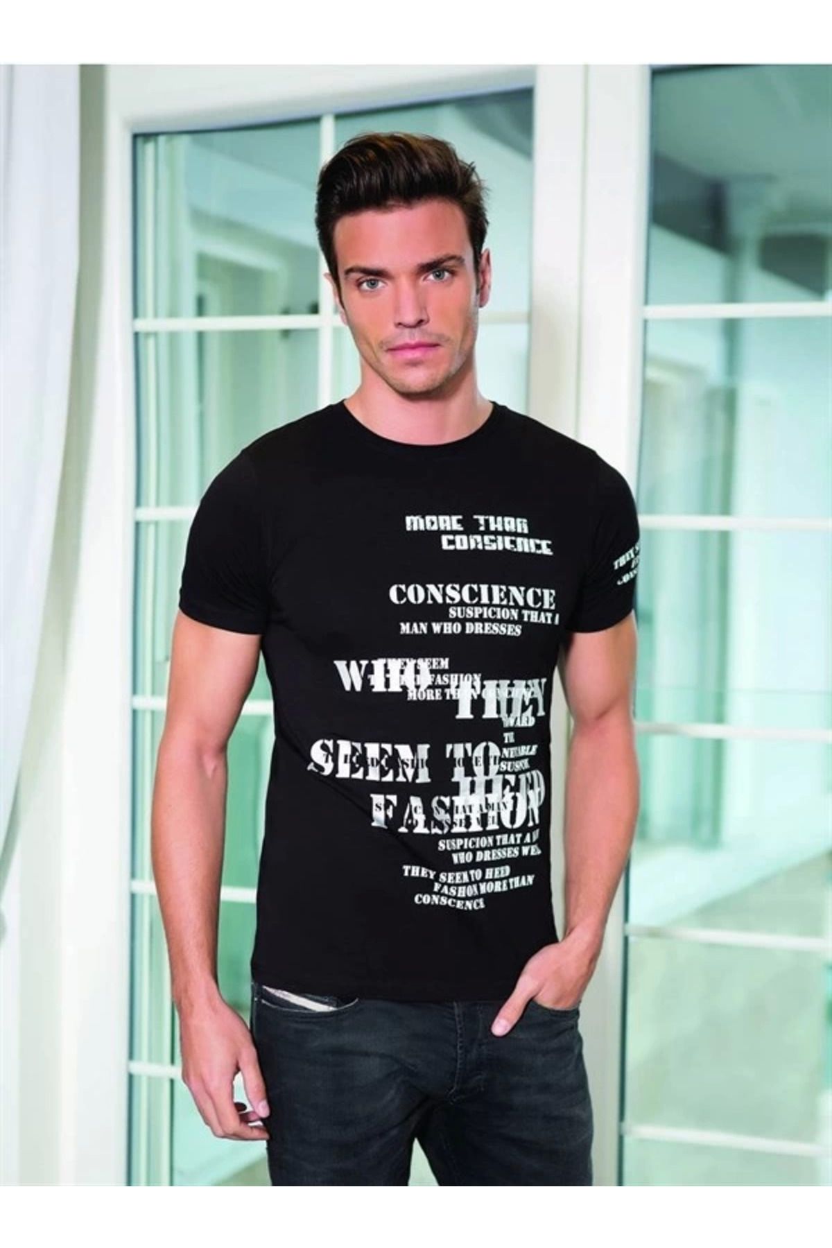 Moda Şahsenem 046 Yazı Baskılı Erkek Tşört
