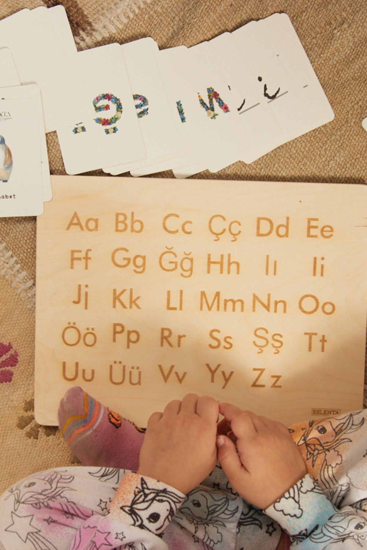 تخته آموزشی حروف الفبا چوبی | تخته نوشتن آموزشی مونته‌سوری