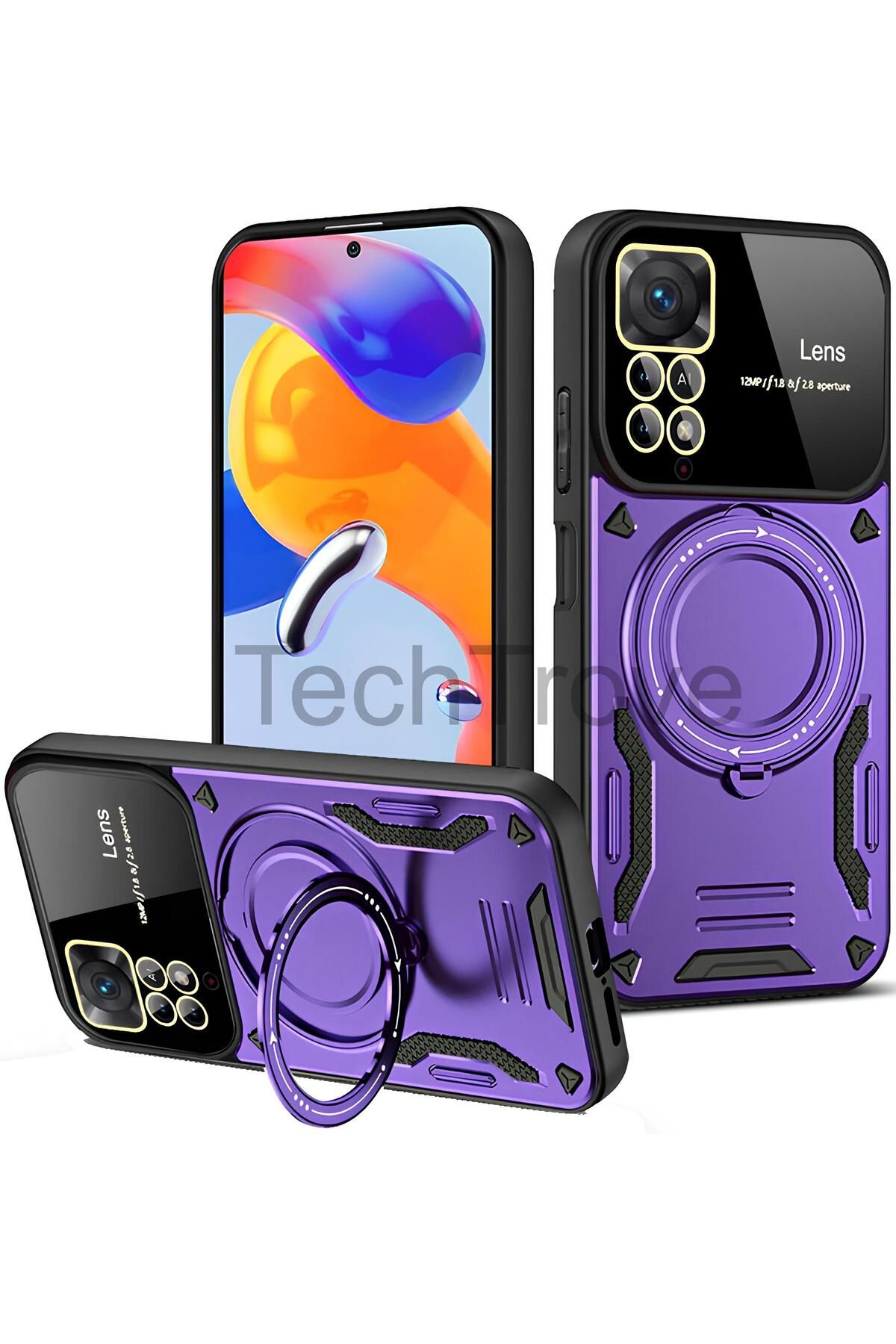 TechTrove Xiaomi Redmi Note 11 Pro Kılıf Kamera Korumalı Stand Özellikli Maksimum Darbe Korumalı Kapak