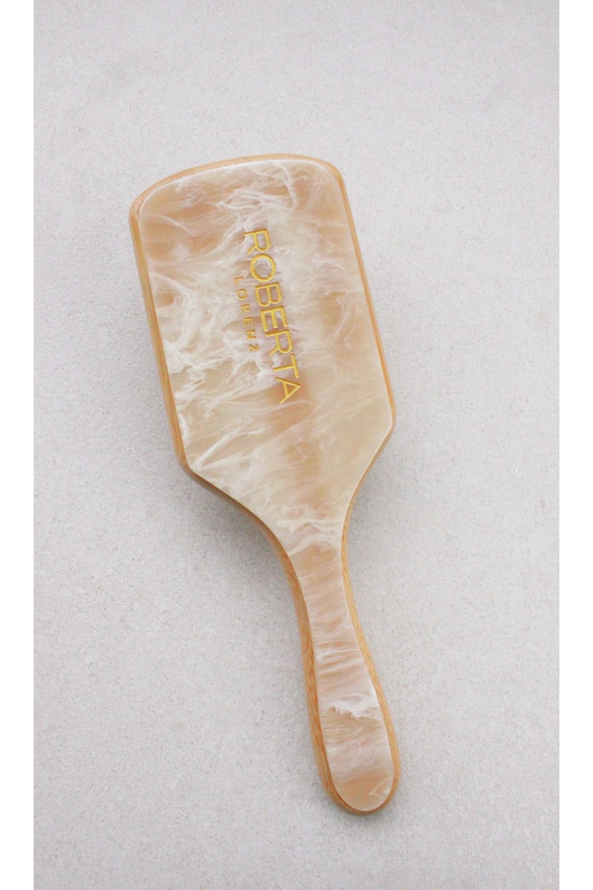 Roberta Lorenz-Cream Colored Wave Patterned Bamboo Toothed Acetate Comb 3