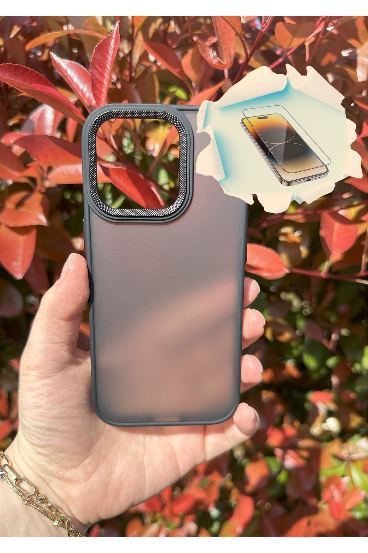 CNL iPhone 16 PRO Uyumlu Kaliteli Sararmaz Siyah Kılıf - Kırılmaz Cam Hediyeli
