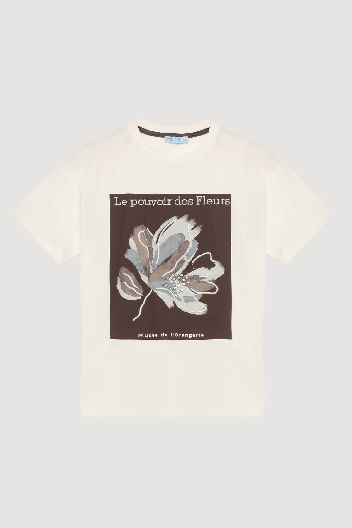 Quzu Desenli Taş Detay Tshirt