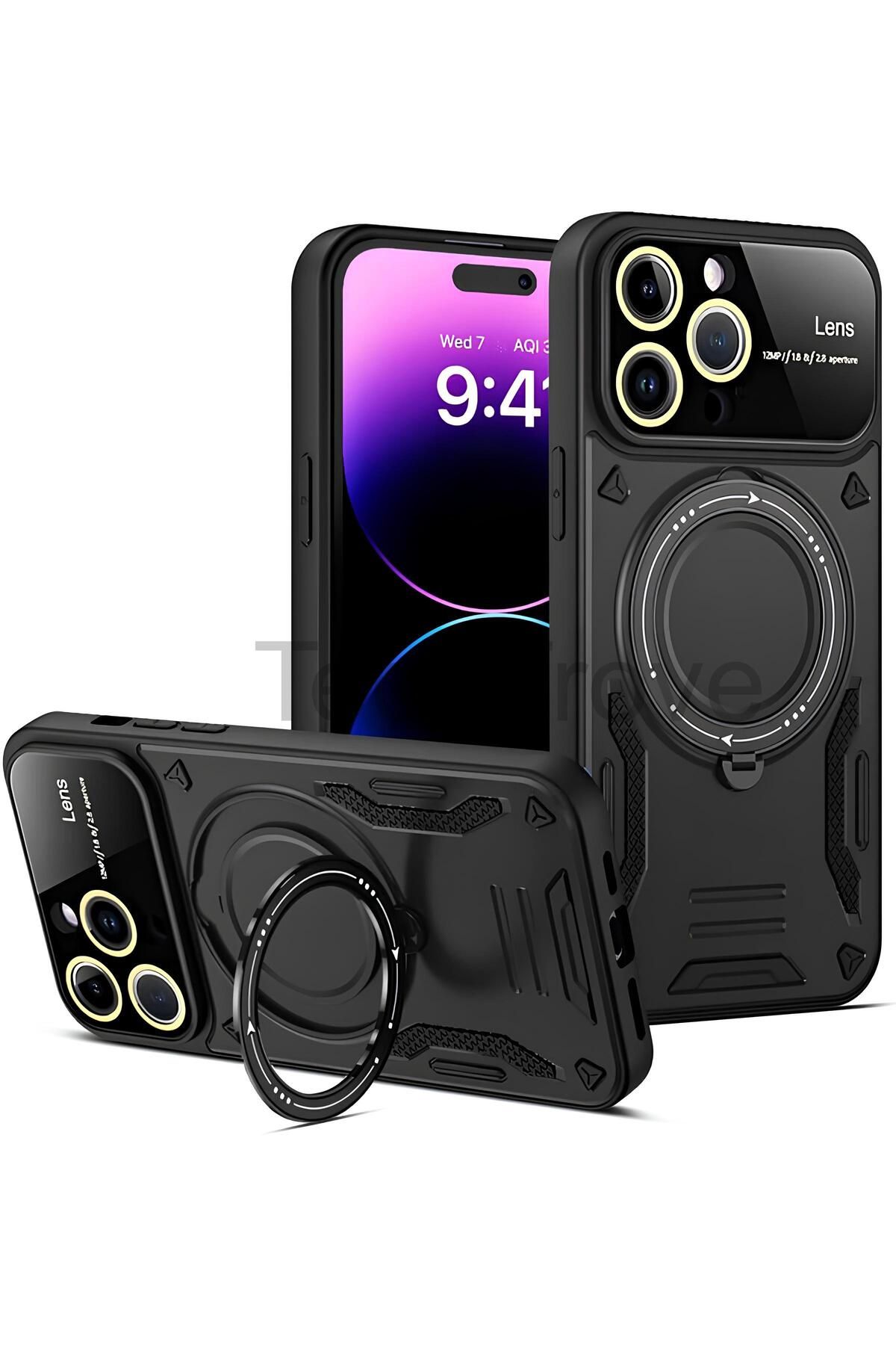 TechTrove iPhone 16 Pro Kılıf Kamera Korumalı Stand Özellikli Maksimum Darbe Korumalı Kapak