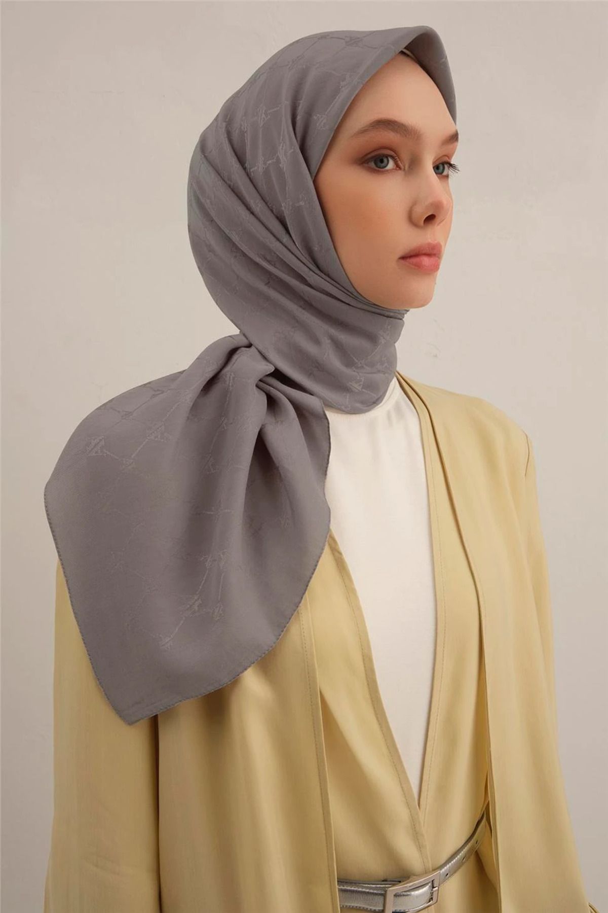 Armine Lyocell Eşarp 4 95 X 95 Gri - 20