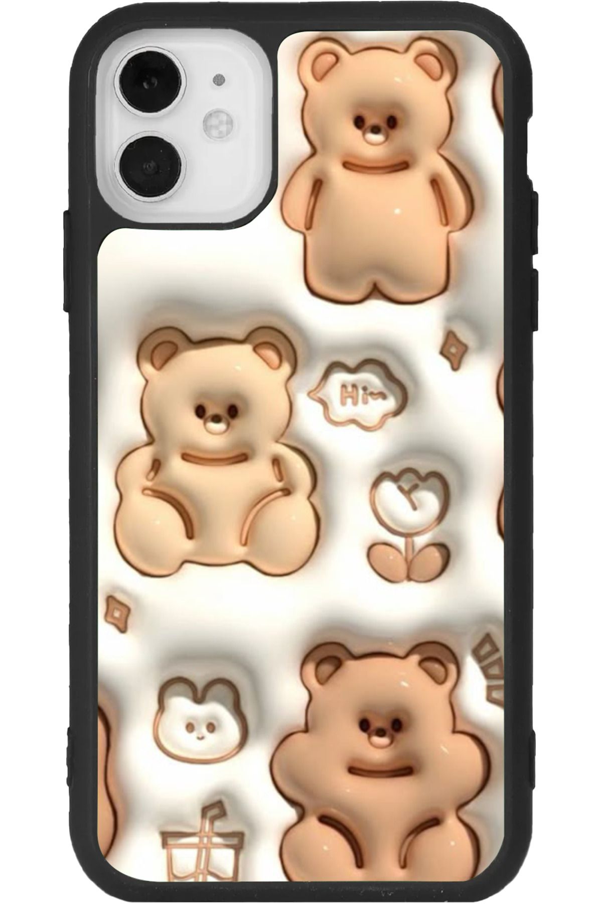 Aksel Kılıf iPhone 11 Uyumlu Baskılı, Mat Siyah Renk, Yumuşak Silikon, Koruyucu, Şok Emici Kapak, Kılıf