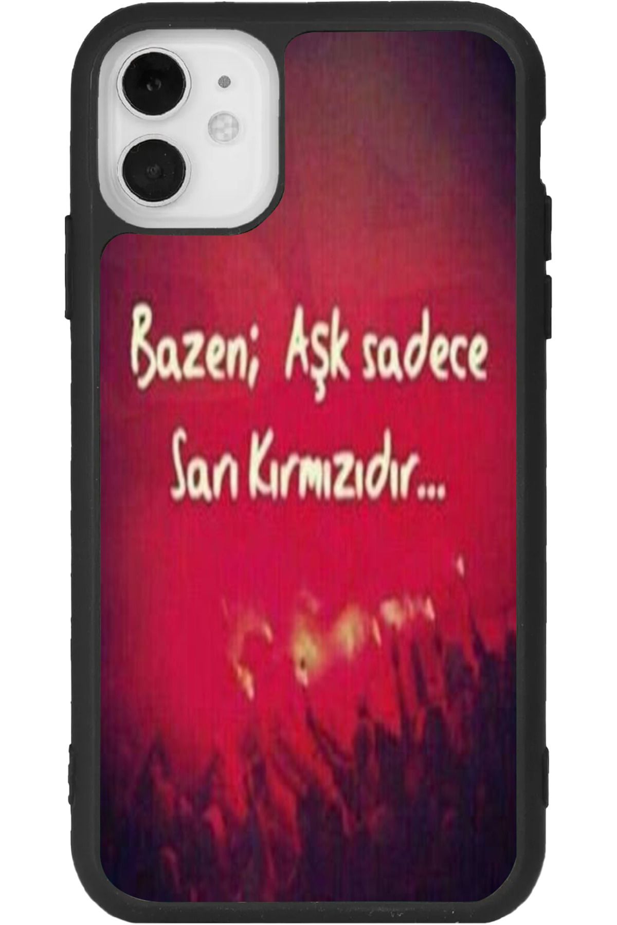 Aksel Kılıf iPhone 11 Uyumlu Baskılı, Mat Siyah Renk, Yumuşak Silikon, Koruyucu, Şok Emici Kapak, Kılıf