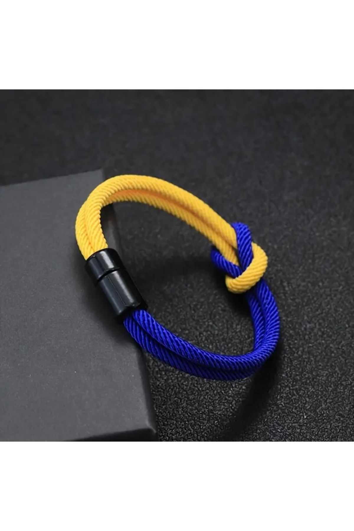 Accessories Vanilla Avenue Sarı Lacivert Mıknatıslı Naylon İp Şeklinde Unisex Bohem Bileklik
