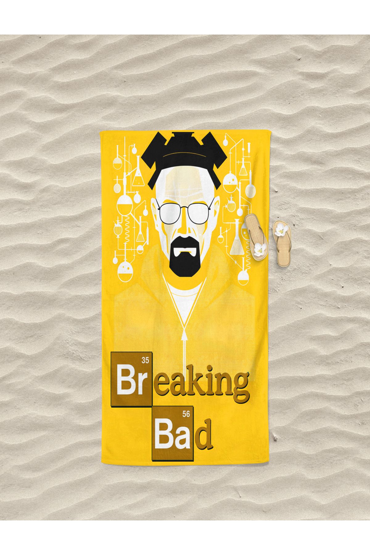 Erays Home Breaking Bad Desenli Dijital Baskılı Plaj Havlusu Erkek Plaj Havlusu Deniz Havlusu