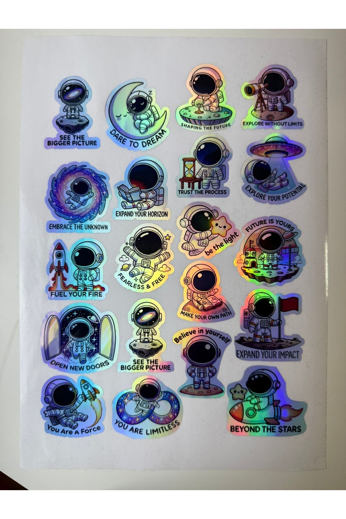 cakaybu Astronot Sticker Hologram